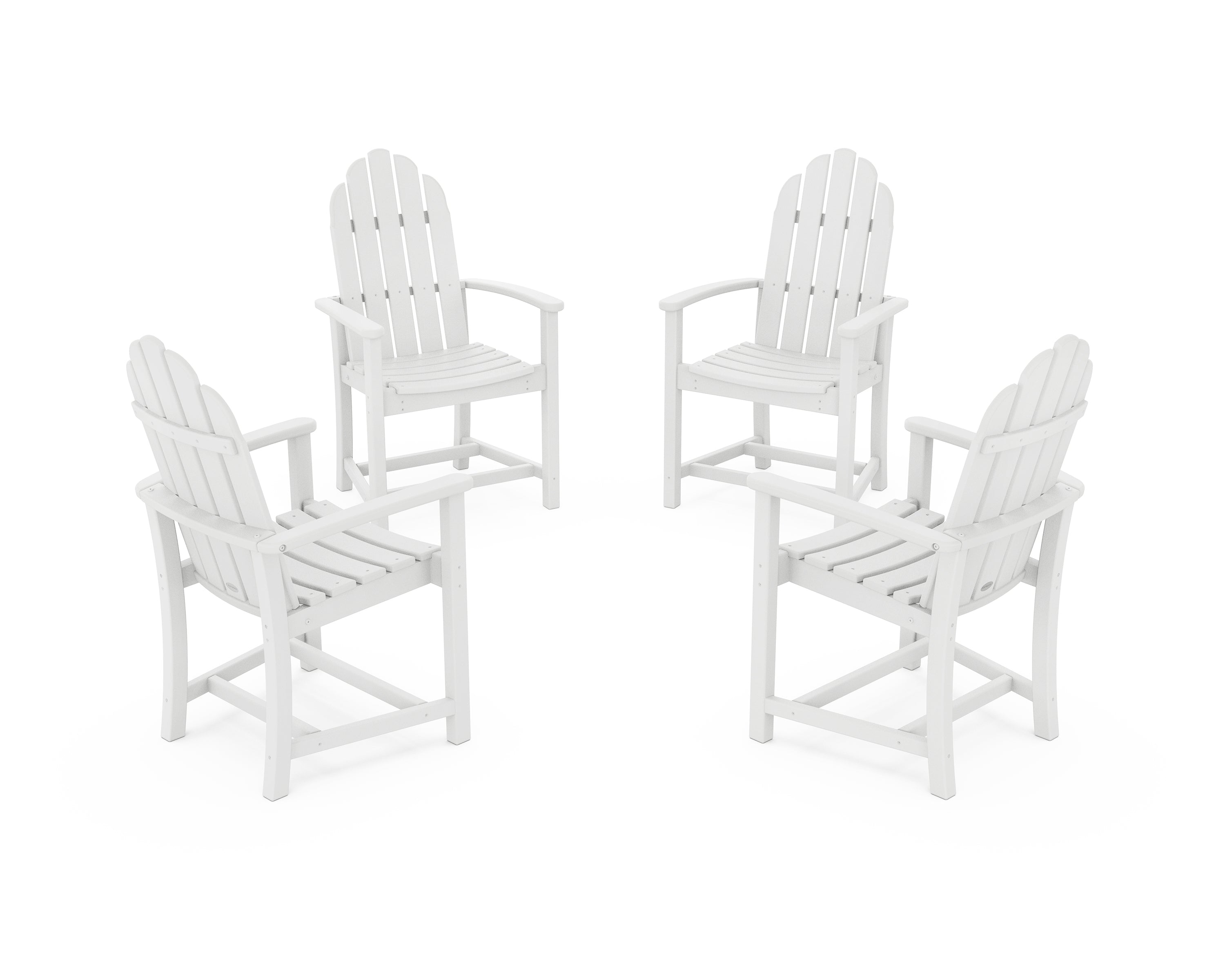 POLYWOOD® Classic 4-Piece Upright Adirondack Conversation Set in White