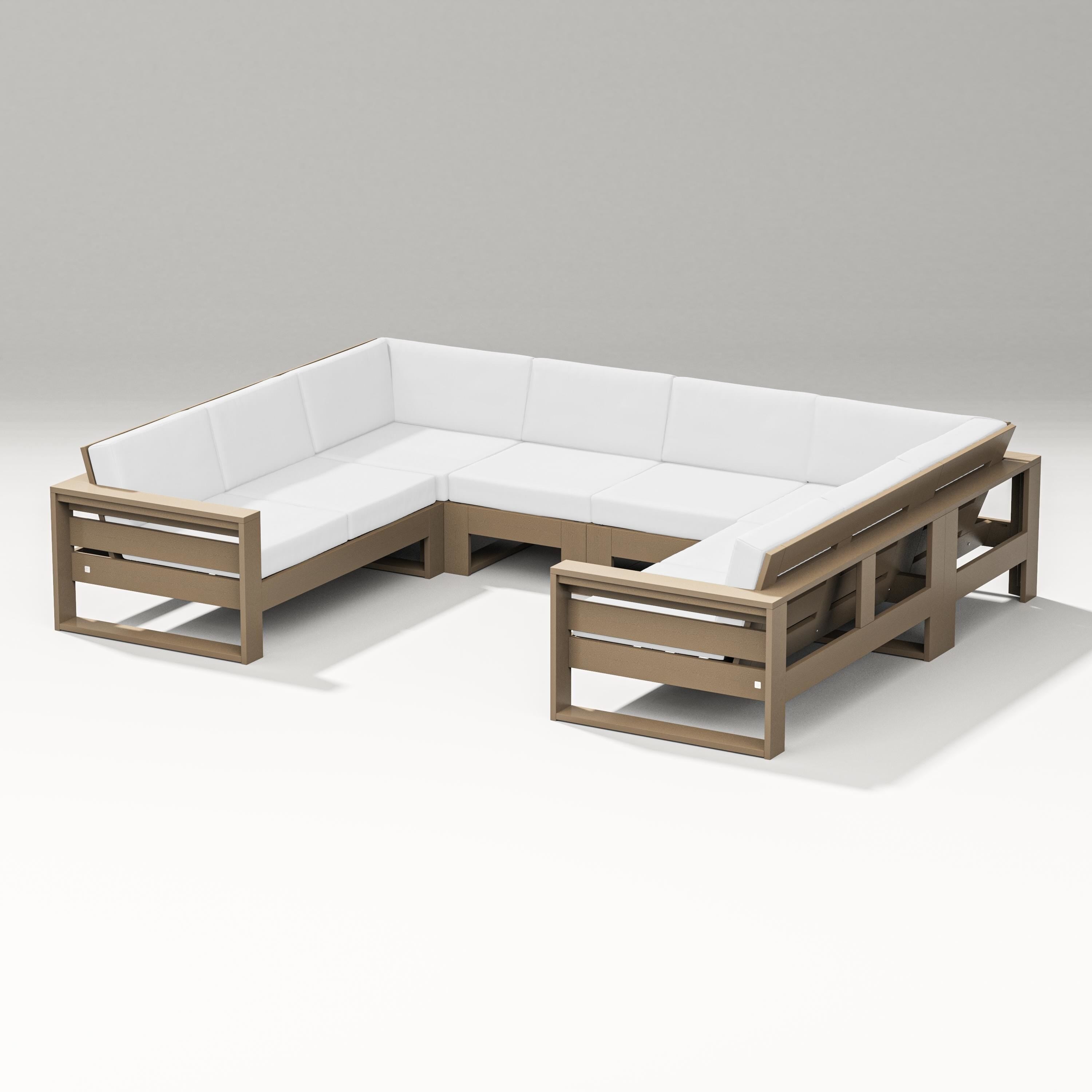 PW Designer Series Latitude U-Shaped Sectional in Vintage Sahara / Natural
