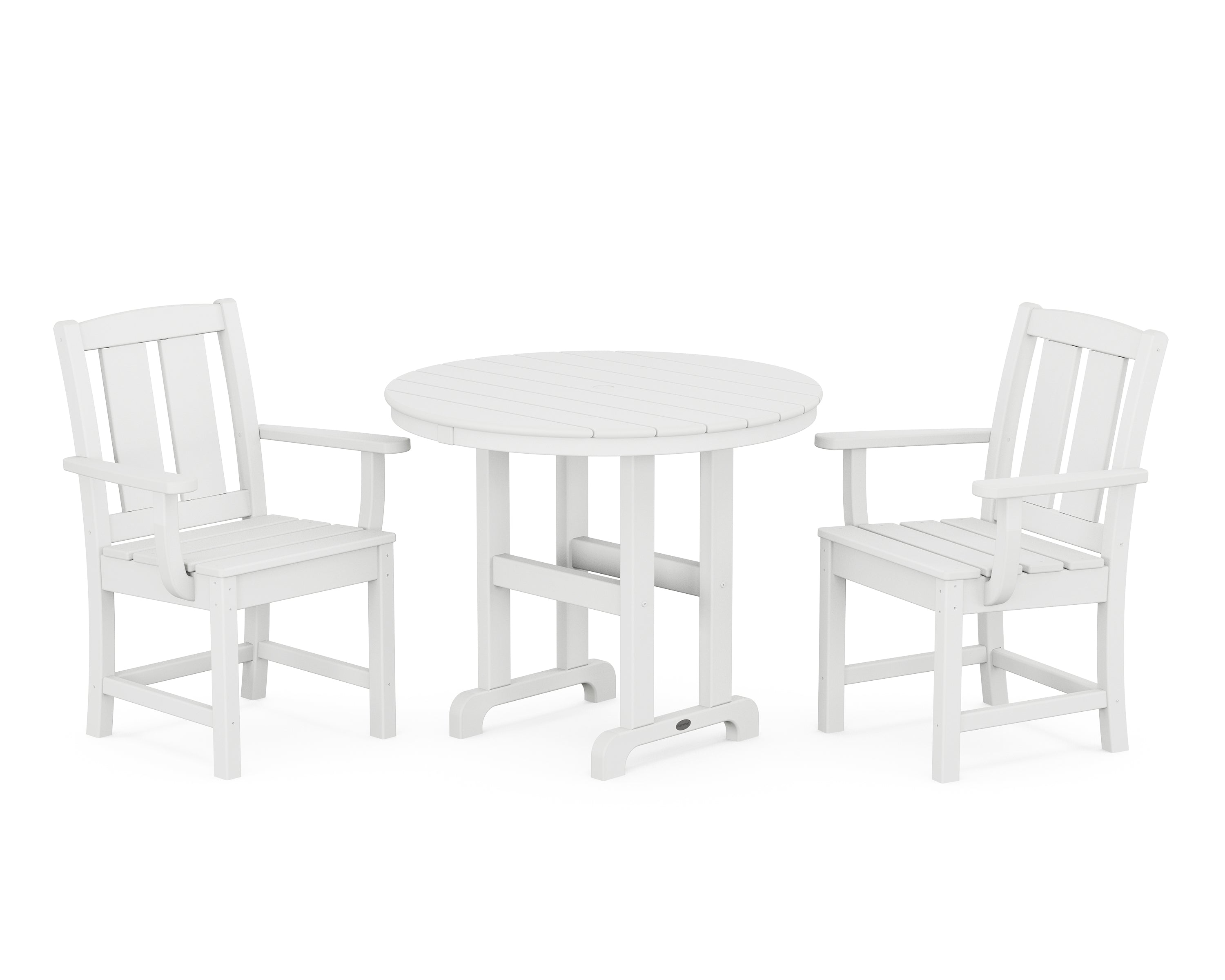 POLYWOOD® Mission 3-Piece Farmhouse Dining Set in White