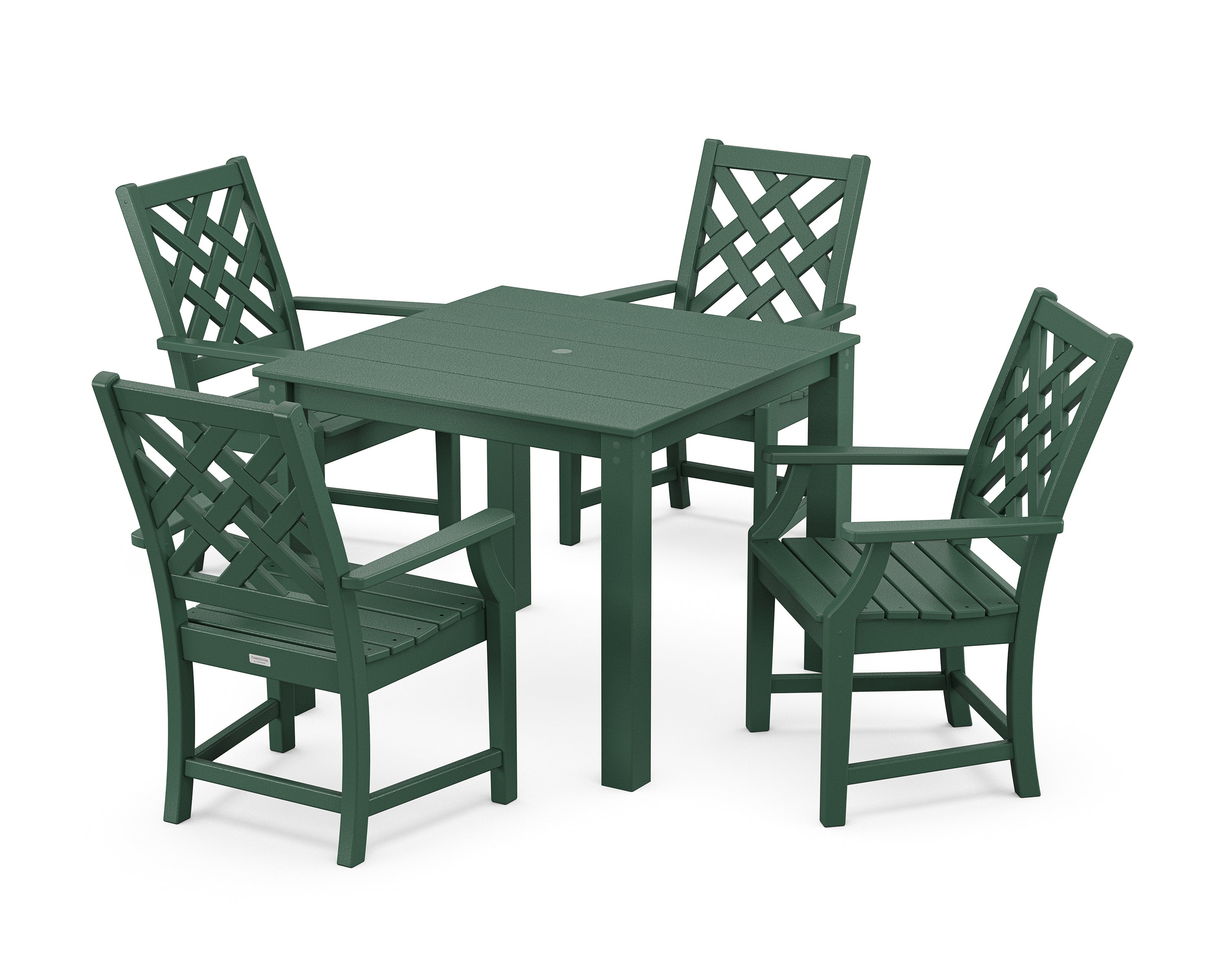 Country Living Wovendale 5-Piece Parsons Dining Set in Green