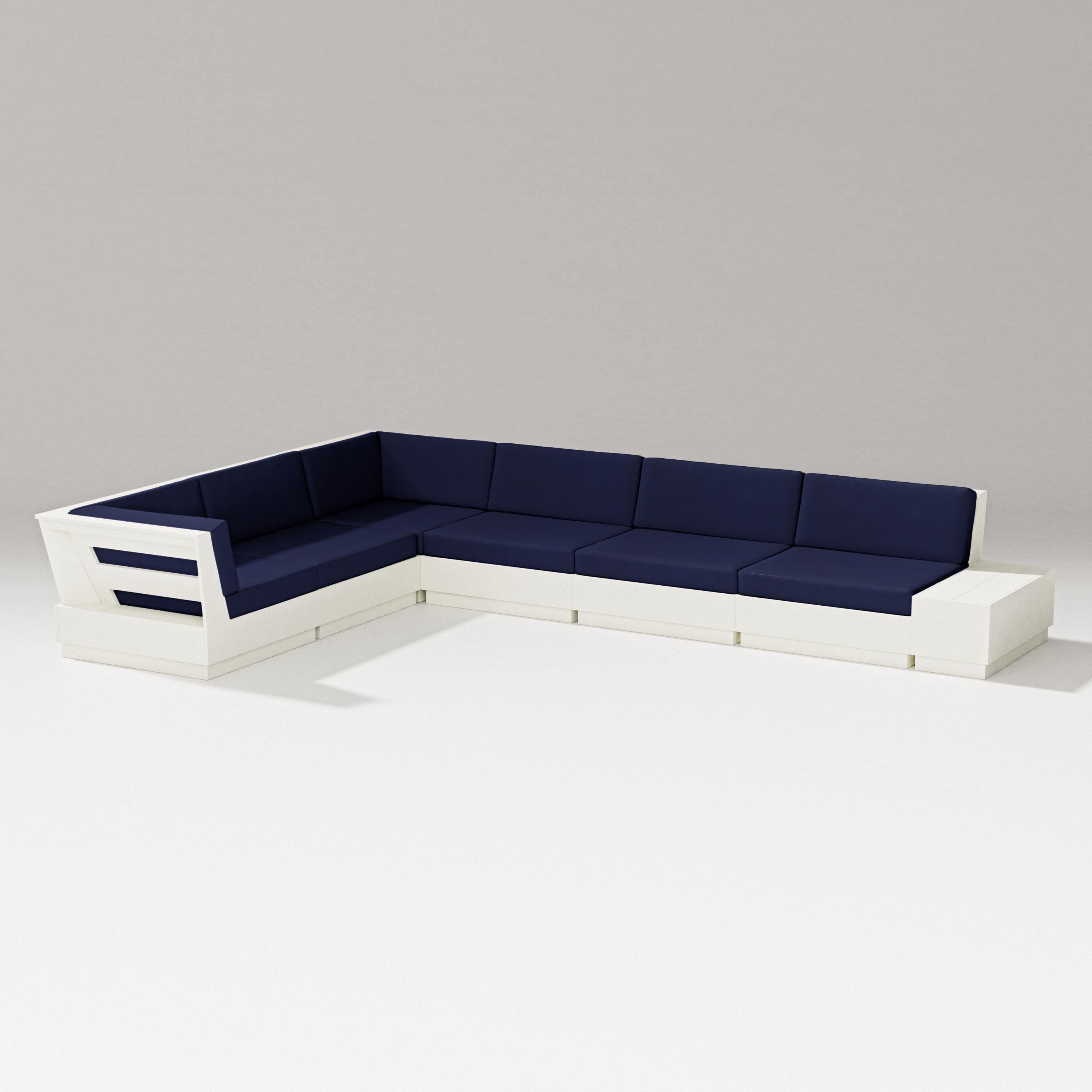 PW Designer Series Elevate 7-Piece Corner Sectional in Vintage White / Navy