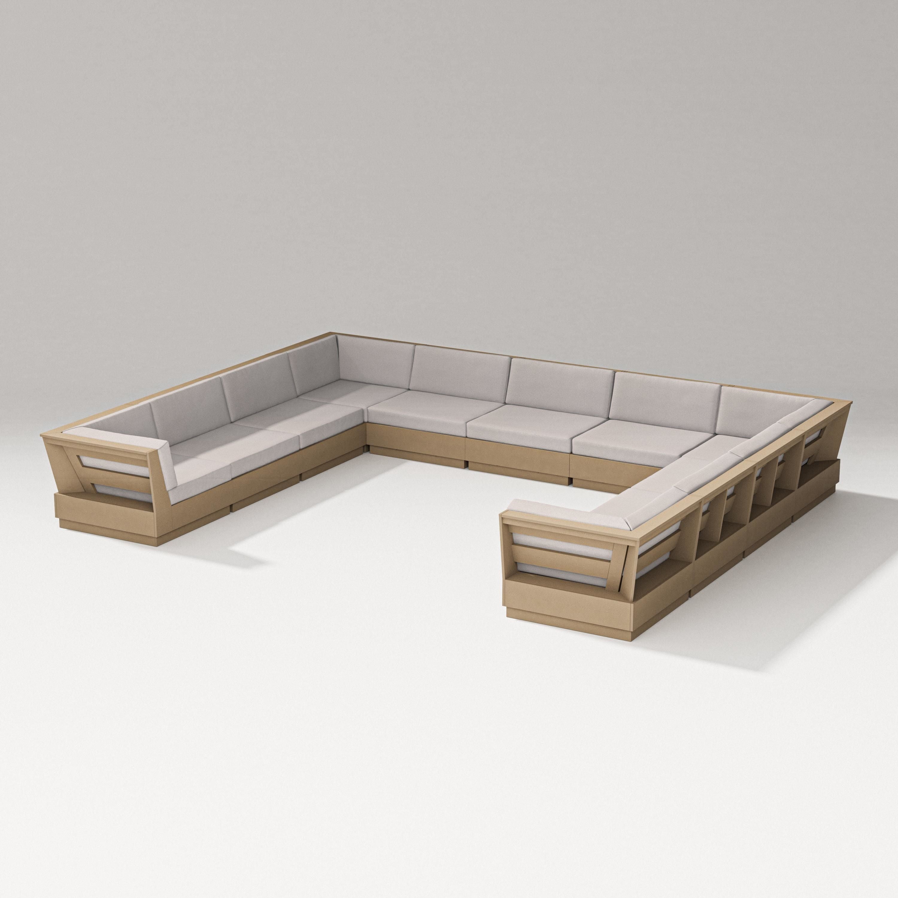 PW Designer Series Elevate Large U-Shaped Sectional in Vintage Sahara / Dune Burlap