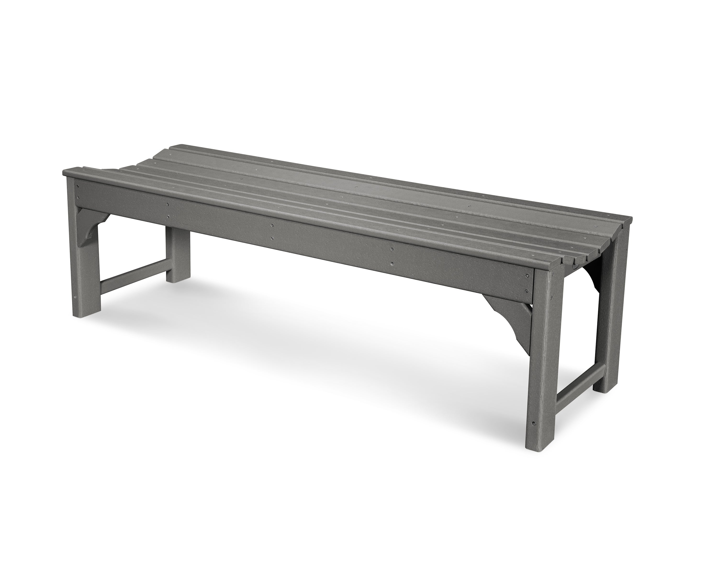POLYWOOD® Traditional Garden 60" Backless Bench in Slate Grey
