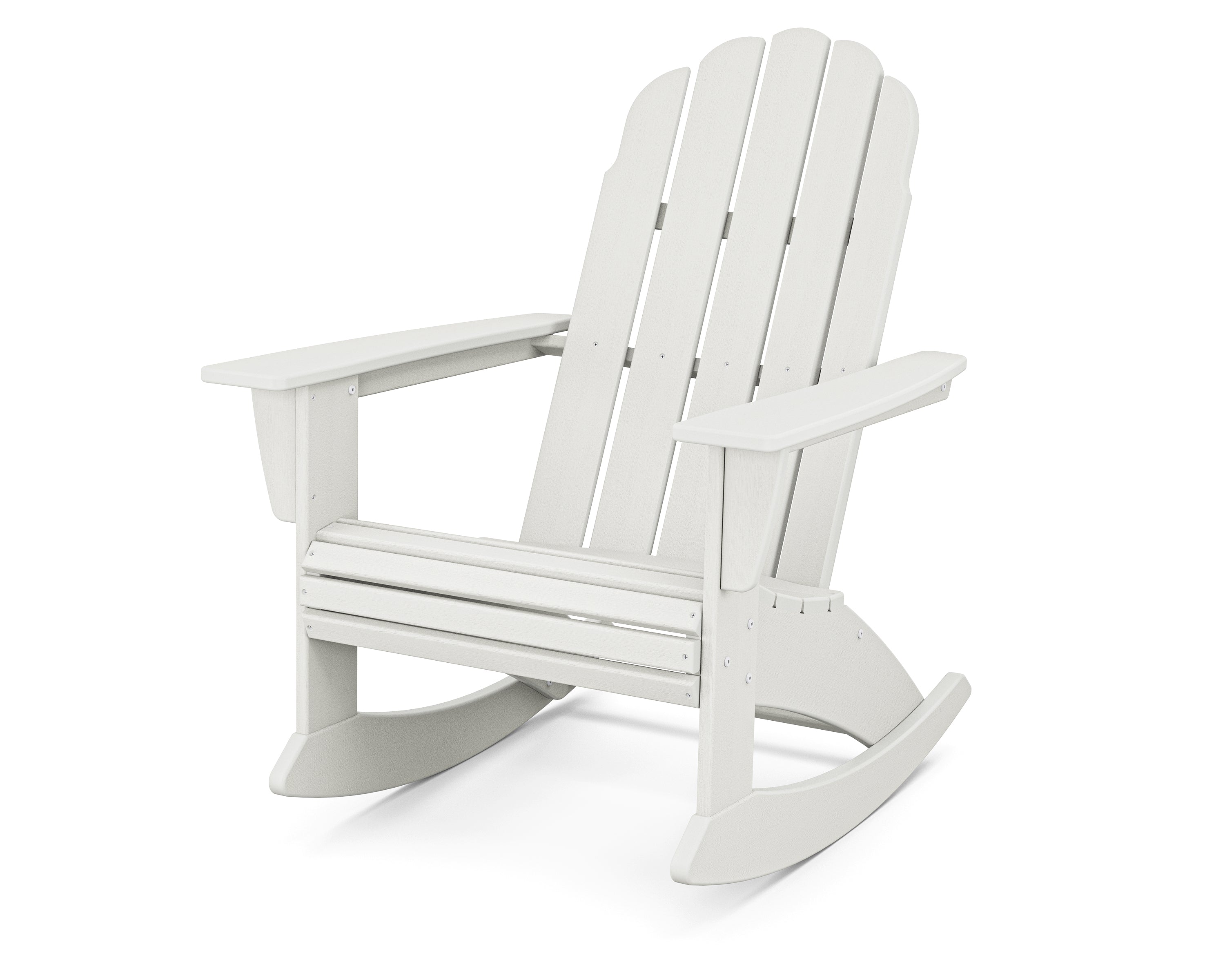 POLYWOOD® Vineyard Curveback Adirondack Rocking Chair in Vintage White