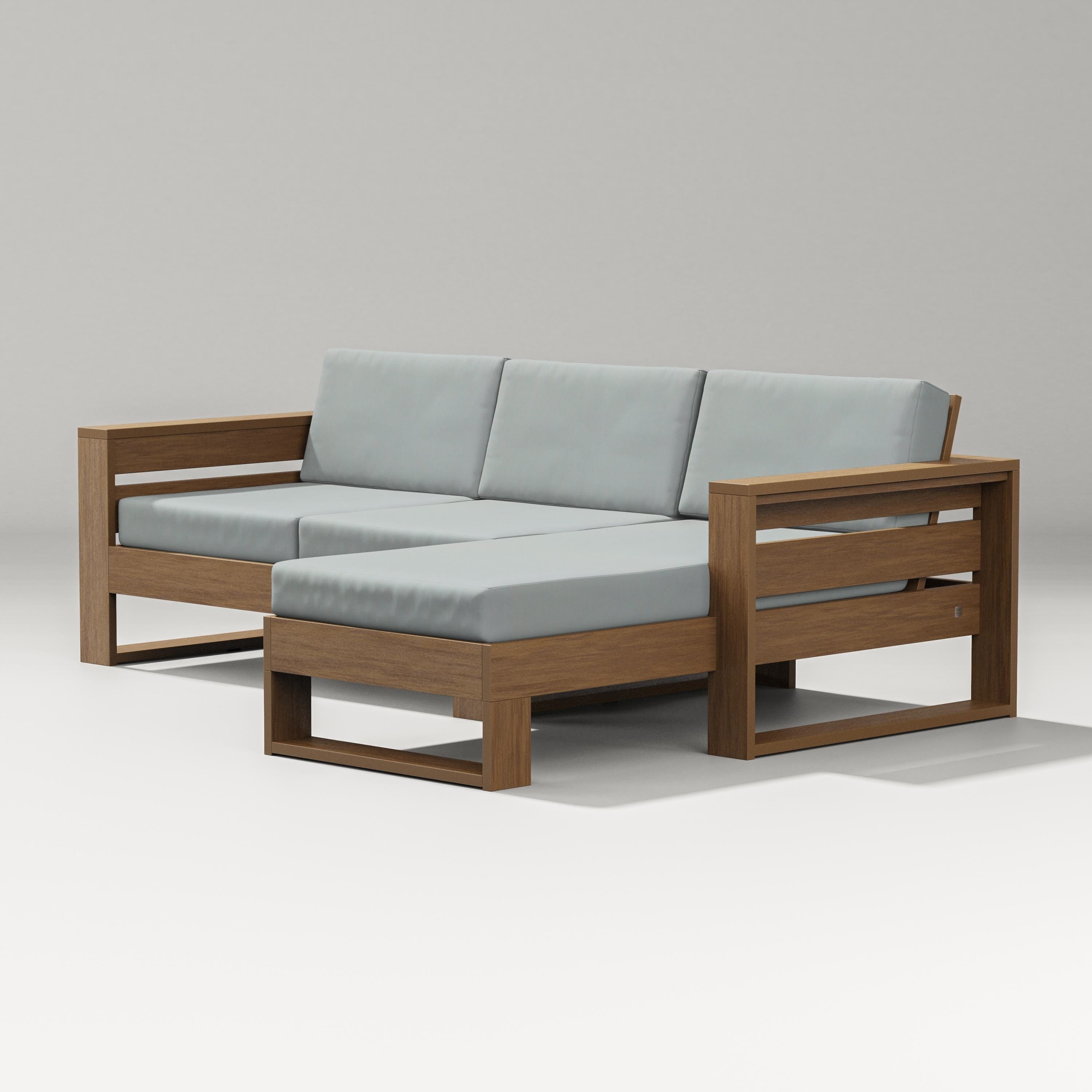 PW Designer Series Latitude Right Chaise Sectional in Natural / Spa