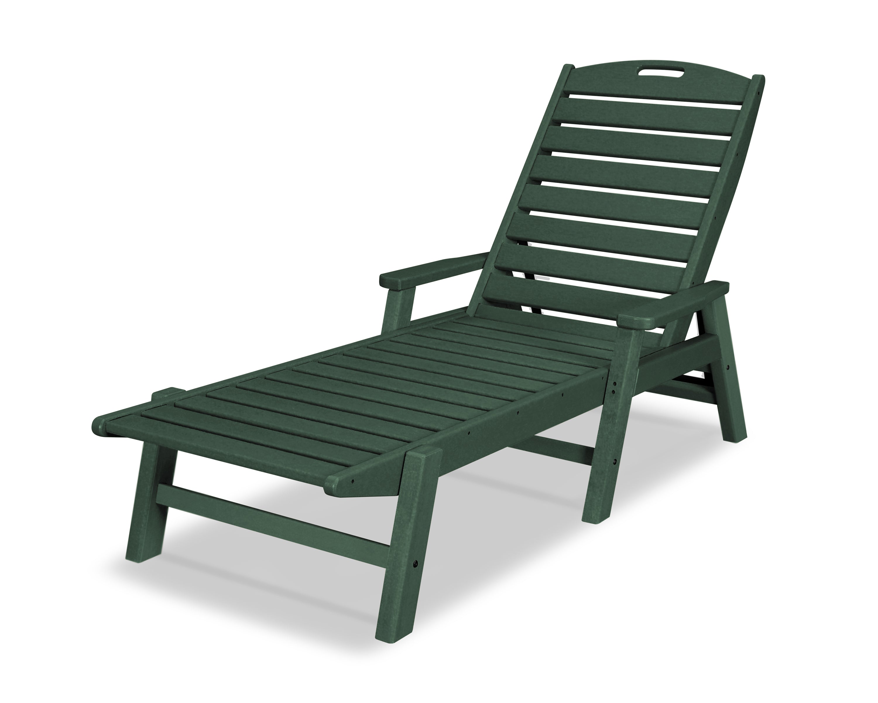 POLYWOOD® Nautical Chaise with Arms in Green