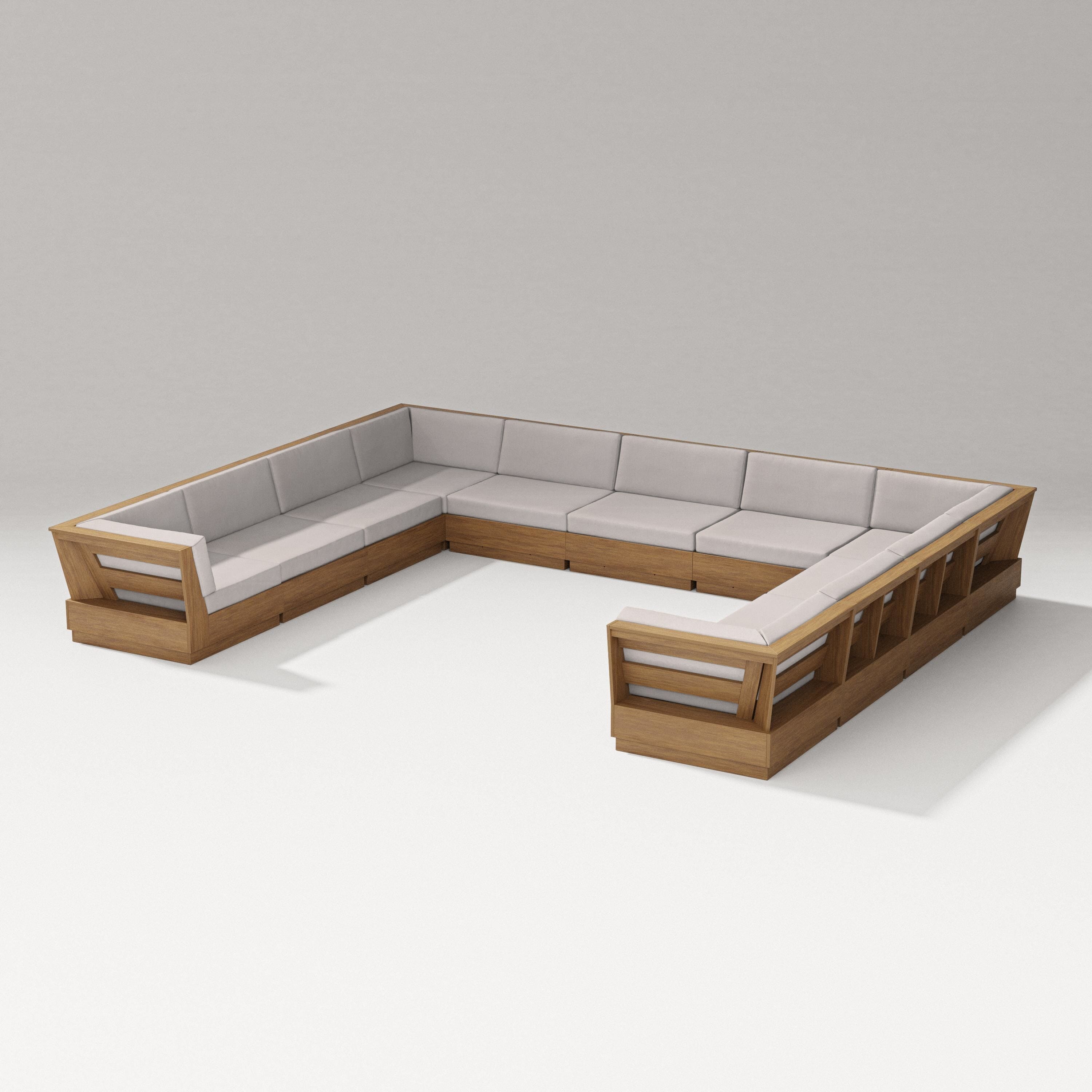 PW Designer Series Elevate Large U-Shaped Sectional in Natural / Dune Burlap