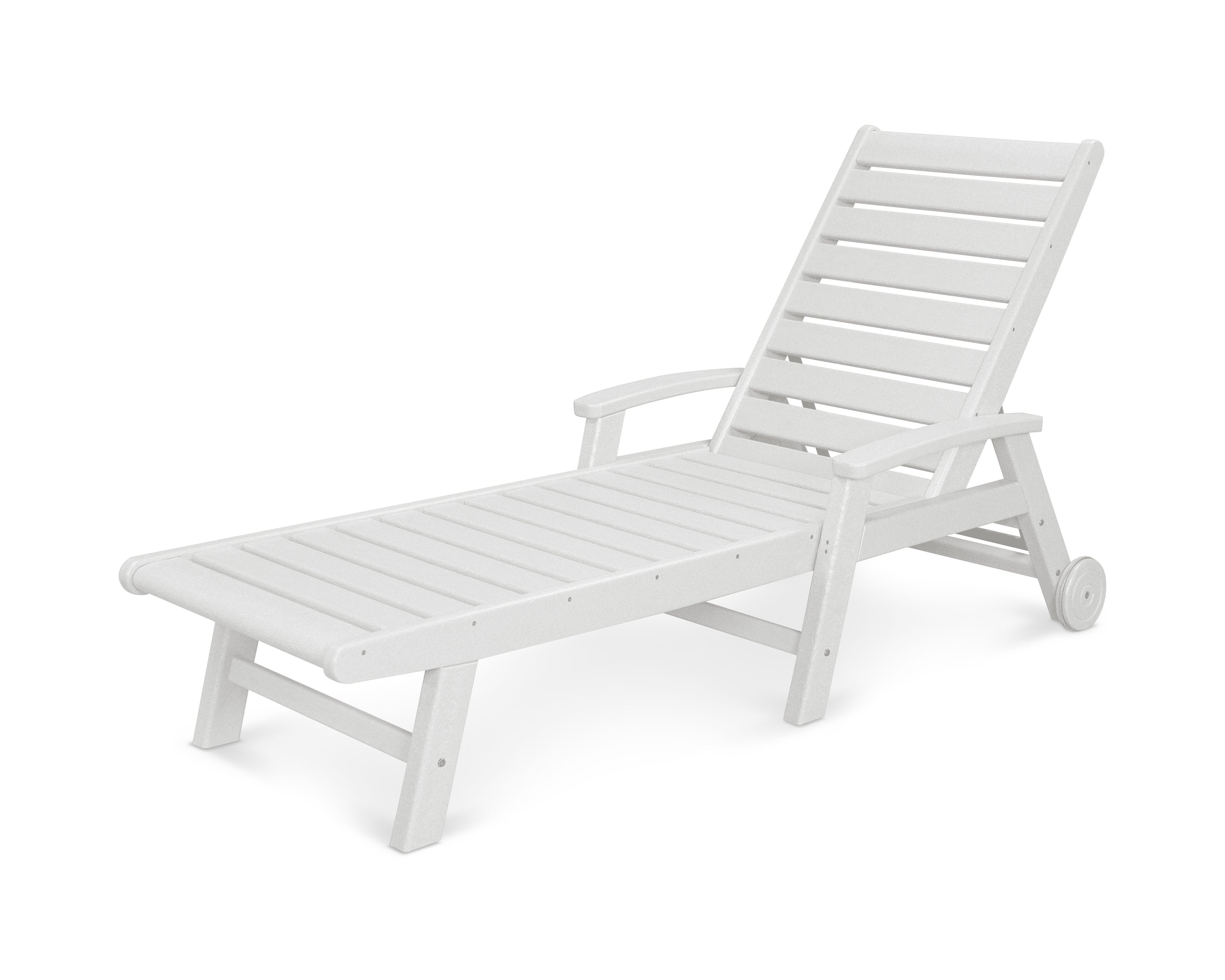 POLYWOOD® Signature Chaise with Wheels in White