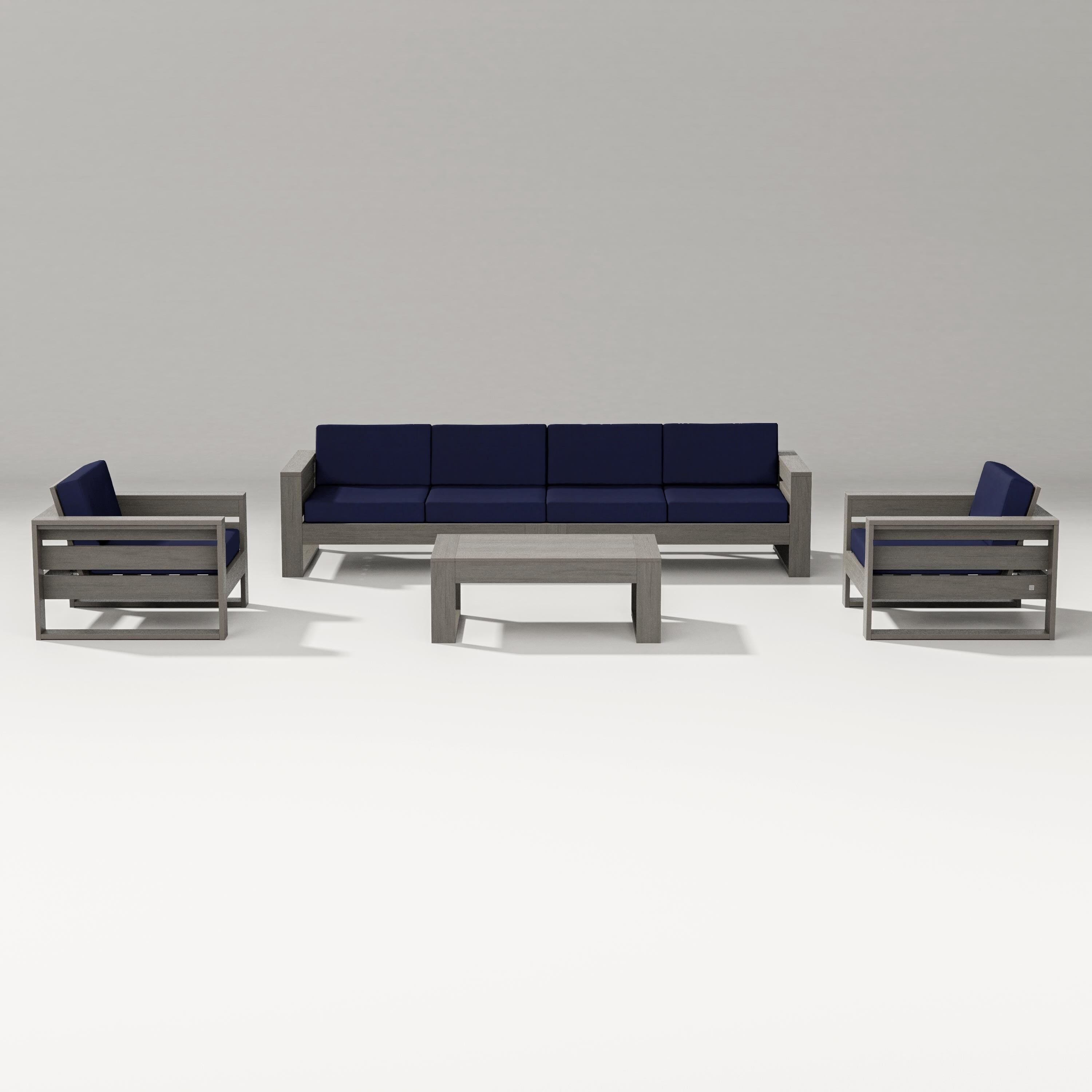 PW Designer Series Latitude 5-Piece Lounge Sofa Set in Driftwood / Navy