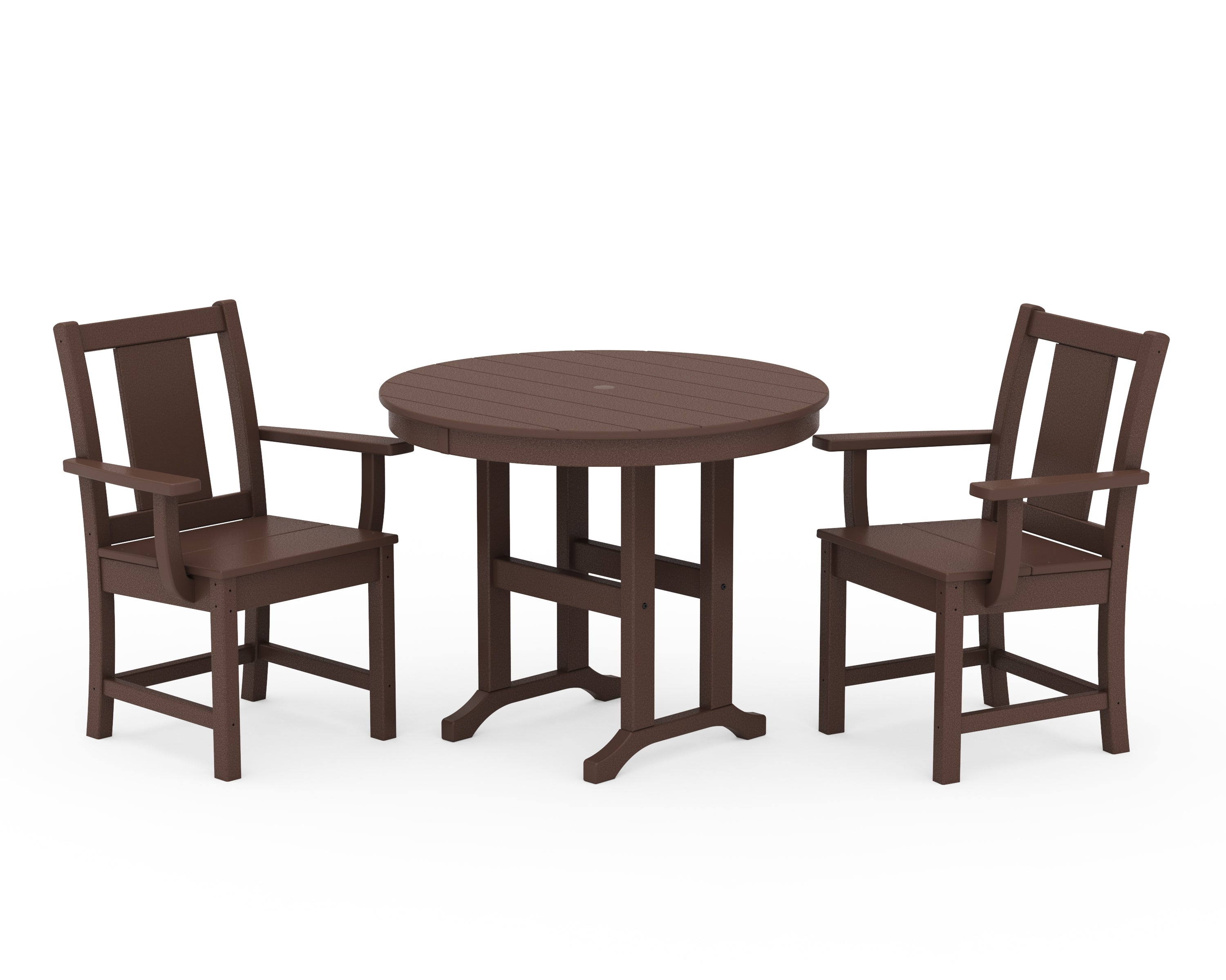 POLYWOOD Prairie 3-Piece Farmhouse Dining Set in Mahogany