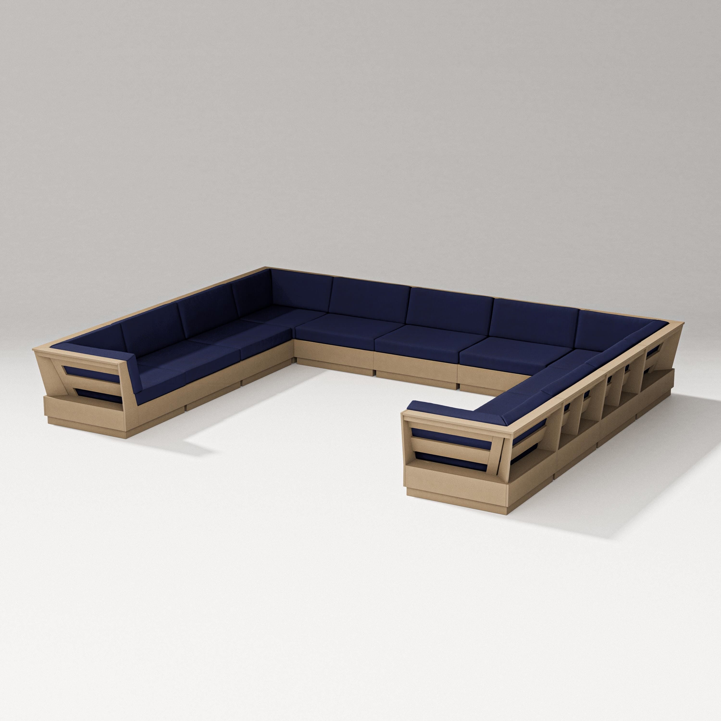 PW Designer Series Elevate Large U-Shaped Sectional in Vintage Sahara / Navy