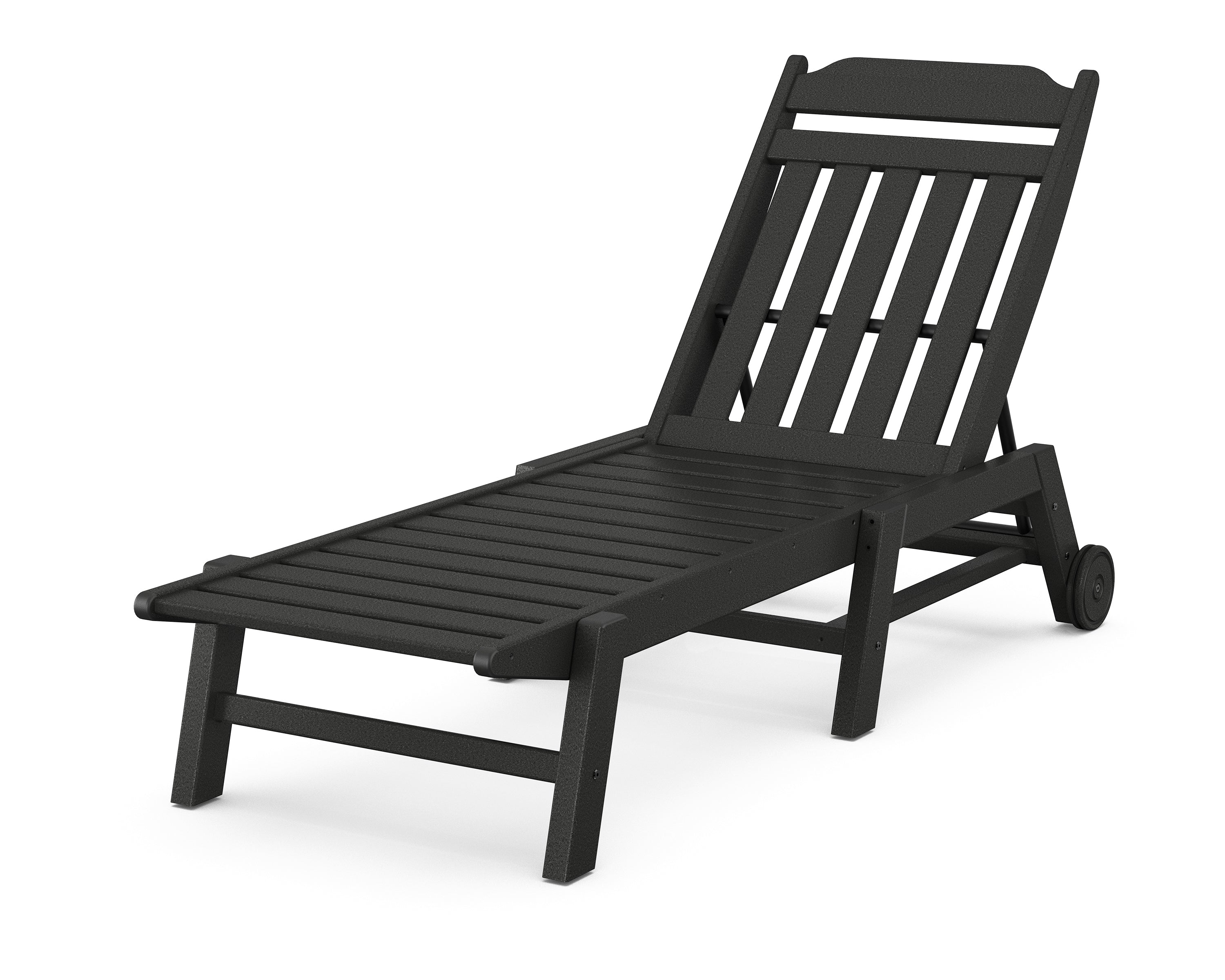 POLYWOOD Country Living Chaise with Wheels in Black