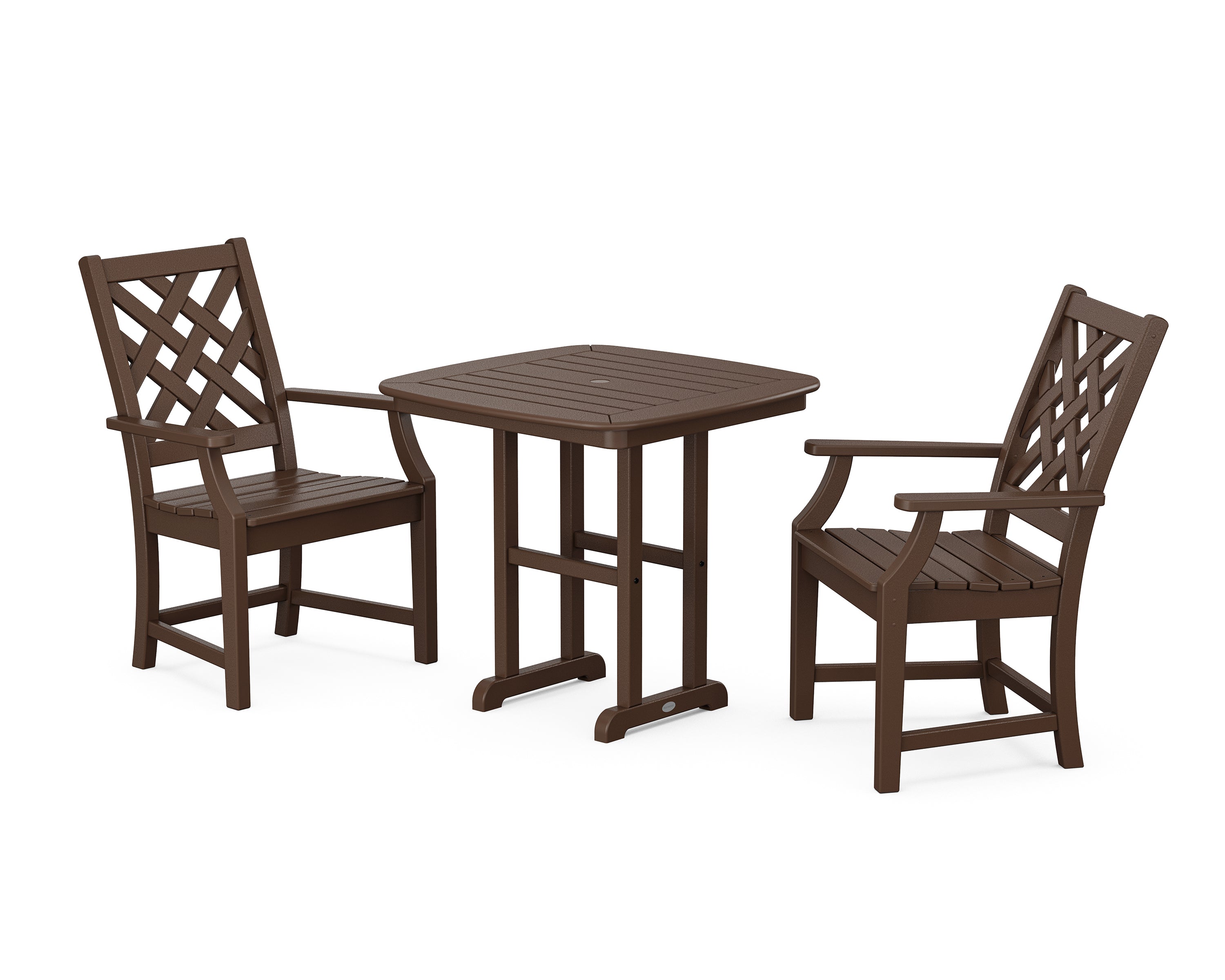 Country Living Wovendale 3-Piece Dining Set in Mahogany