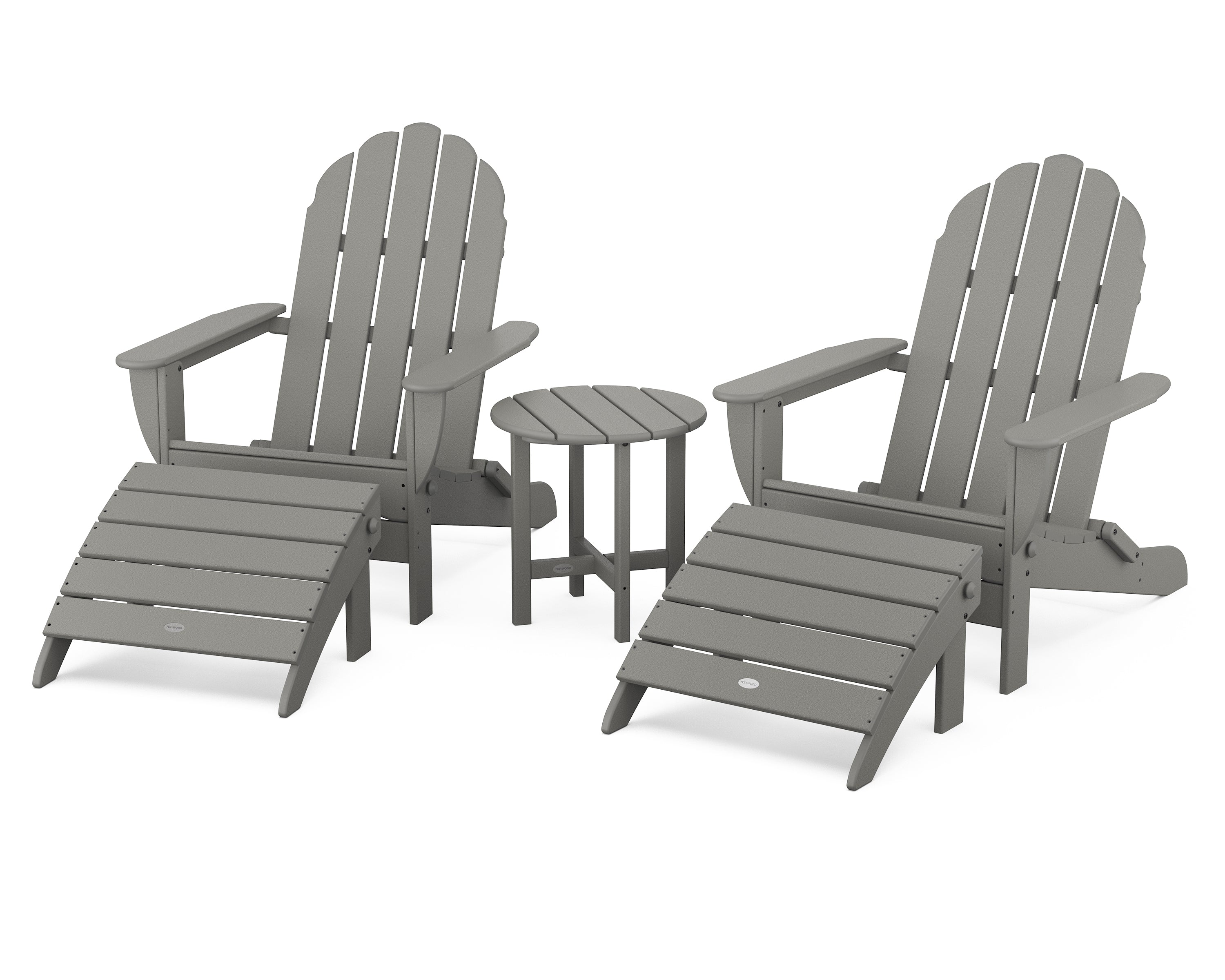 POLYWOOD® Classic Oversized Adirondack 5-Piece Casual Set in Slate Grey