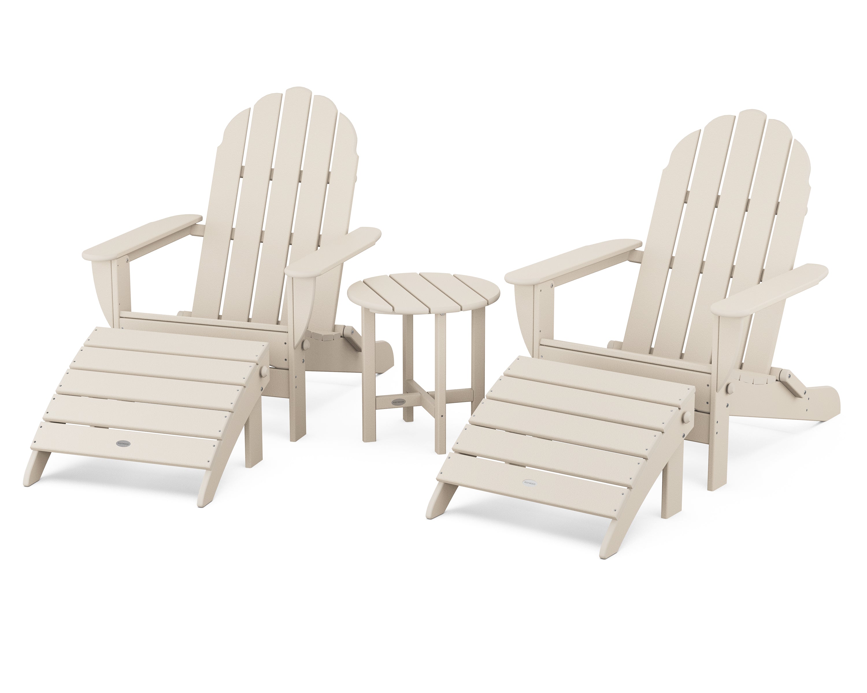 POLYWOOD® Classic Oversized Adirondack 5-Piece Casual Set in Sand