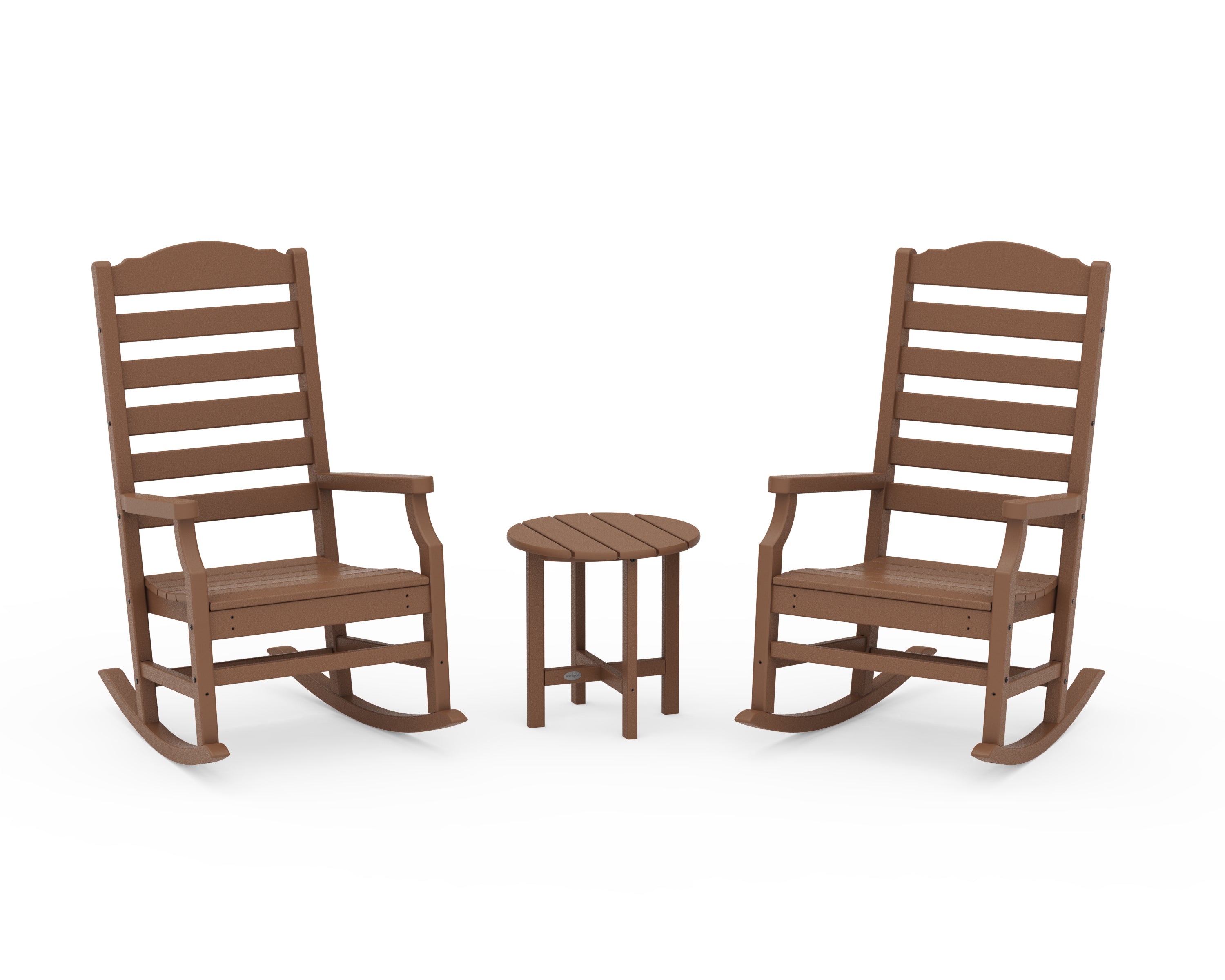 POLYWOOD Savannah 3-Piece Rocking Chair Set in Teak