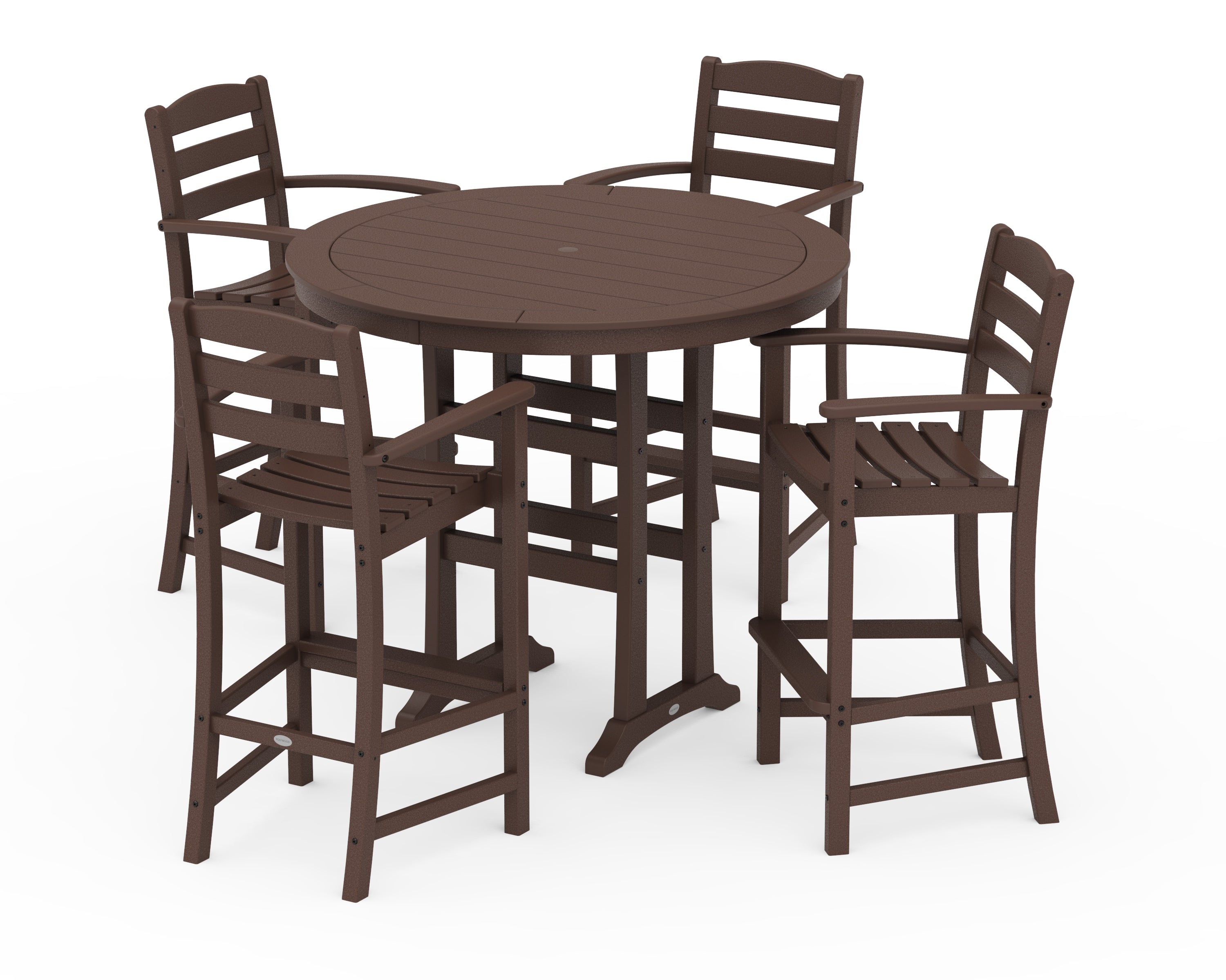 POLYWOOD La Casa Café 5-Piece Bar Dining Set in Mahogany