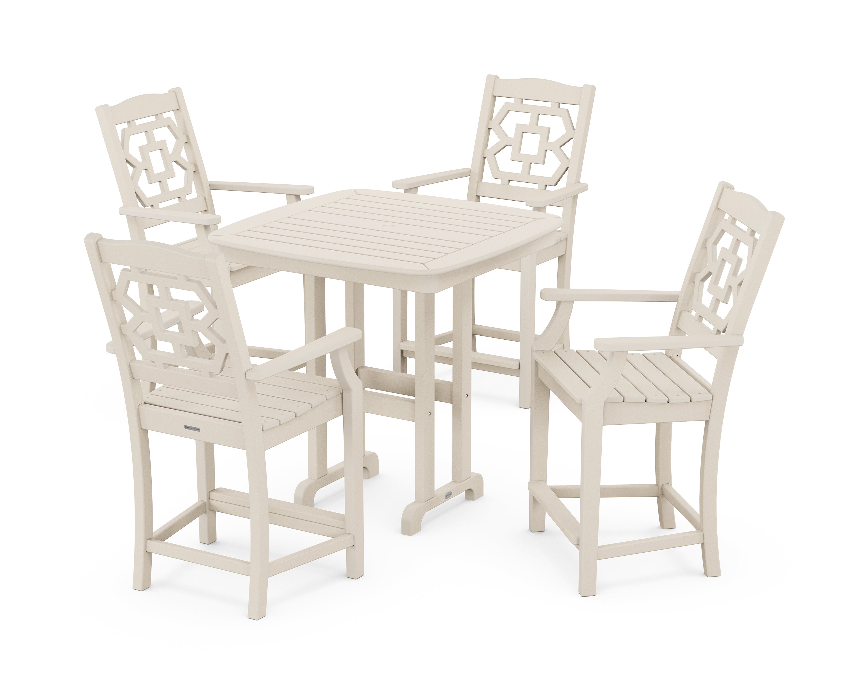 Martha Stewart by POLYWOOD® Chinoiserie 5-Piece Counter Set in Sand