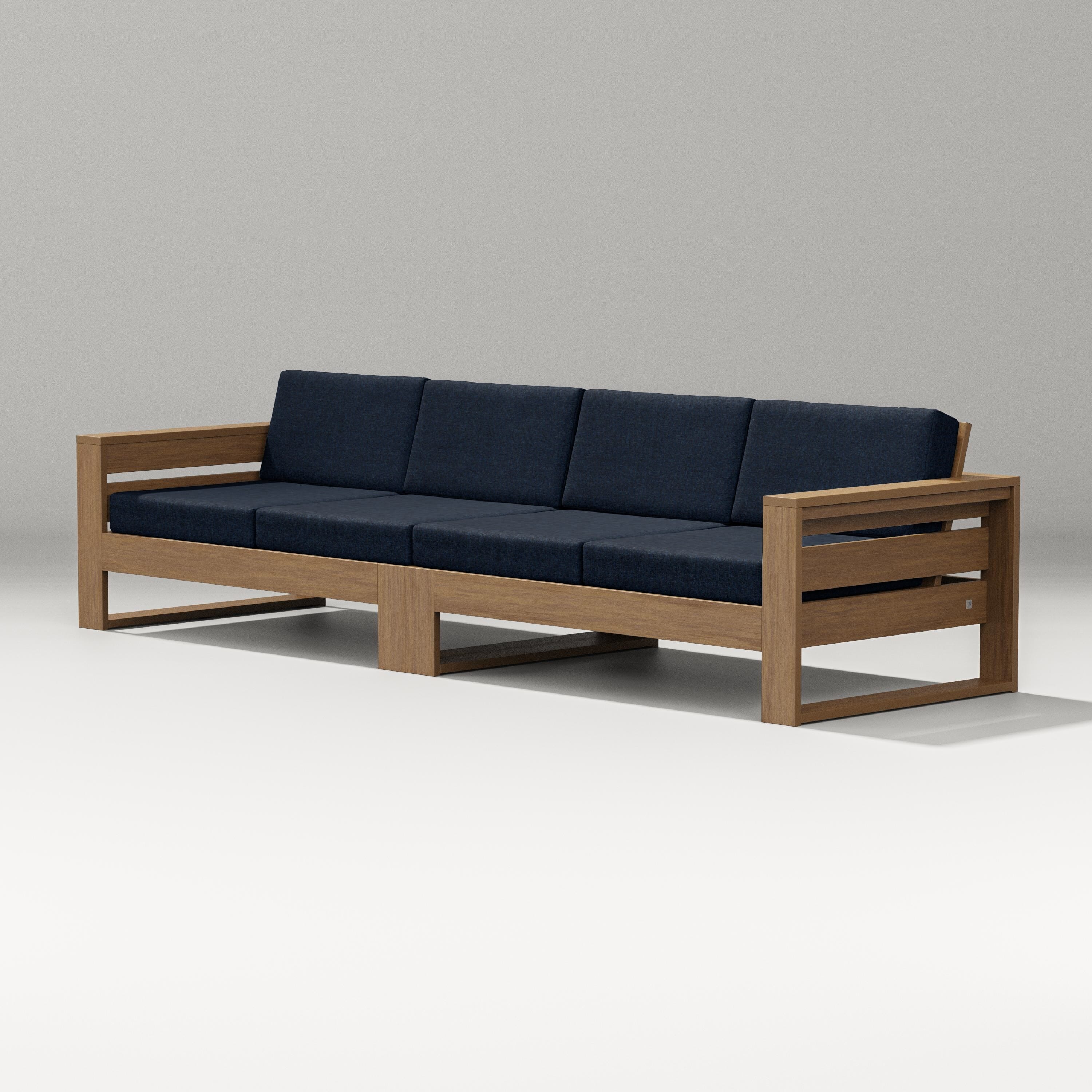 PW Designer Series Latitude Straight Sectional in Natural / Marine Indigo