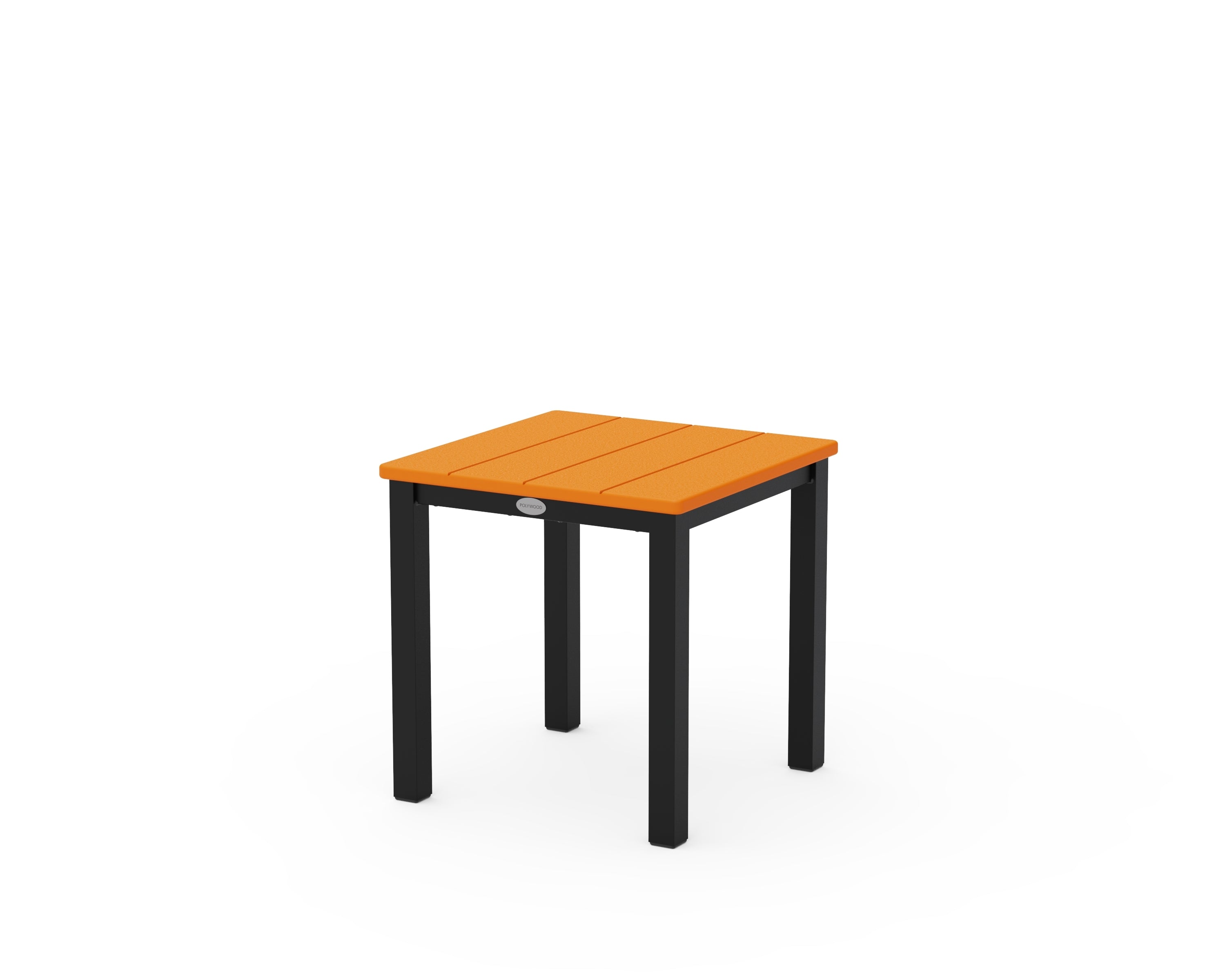 POLYWOOD Main Street 18" Side Table in Black / Tangerine
