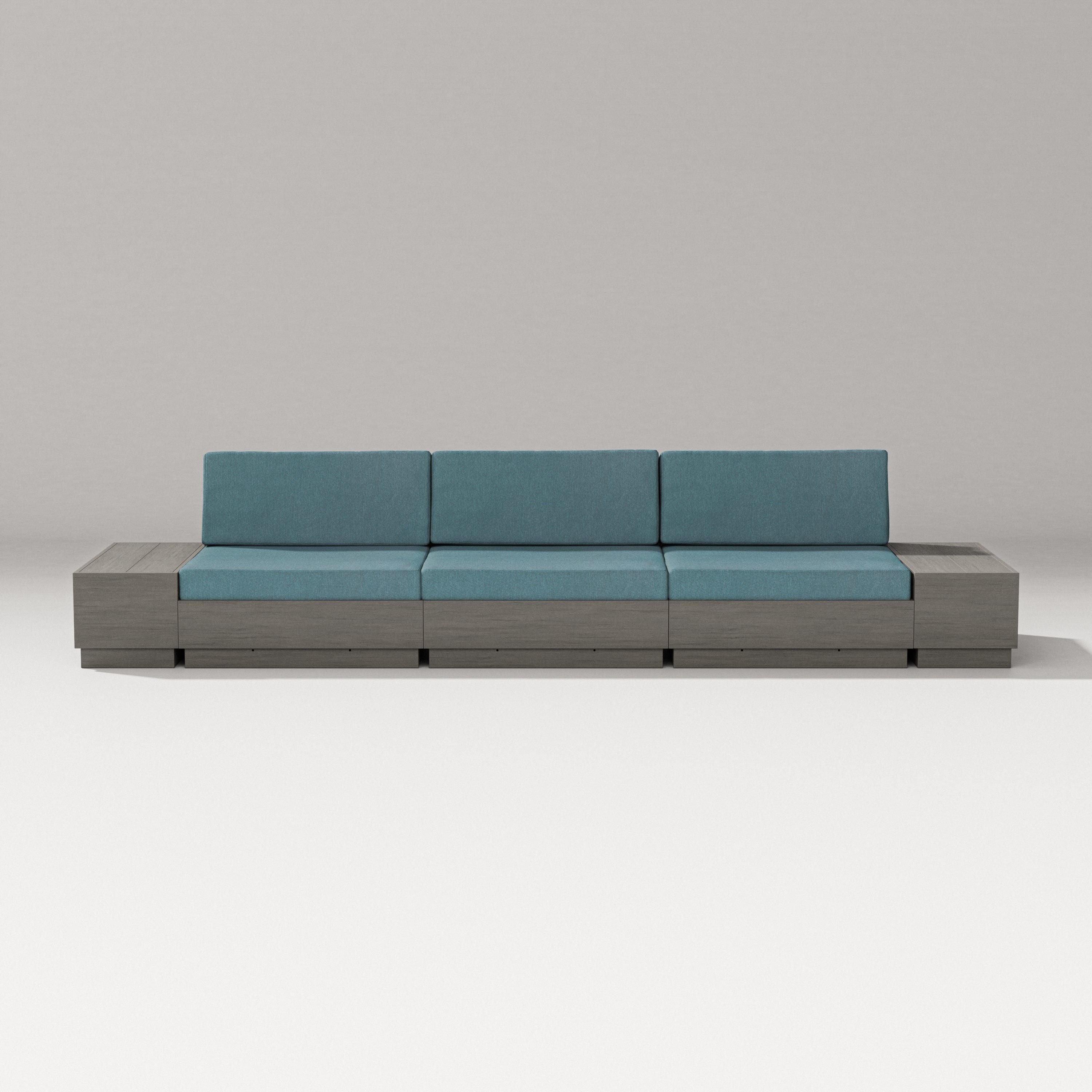 PW Designer Series Elevate Straight Sectional in Driftwood / Ocean Teal