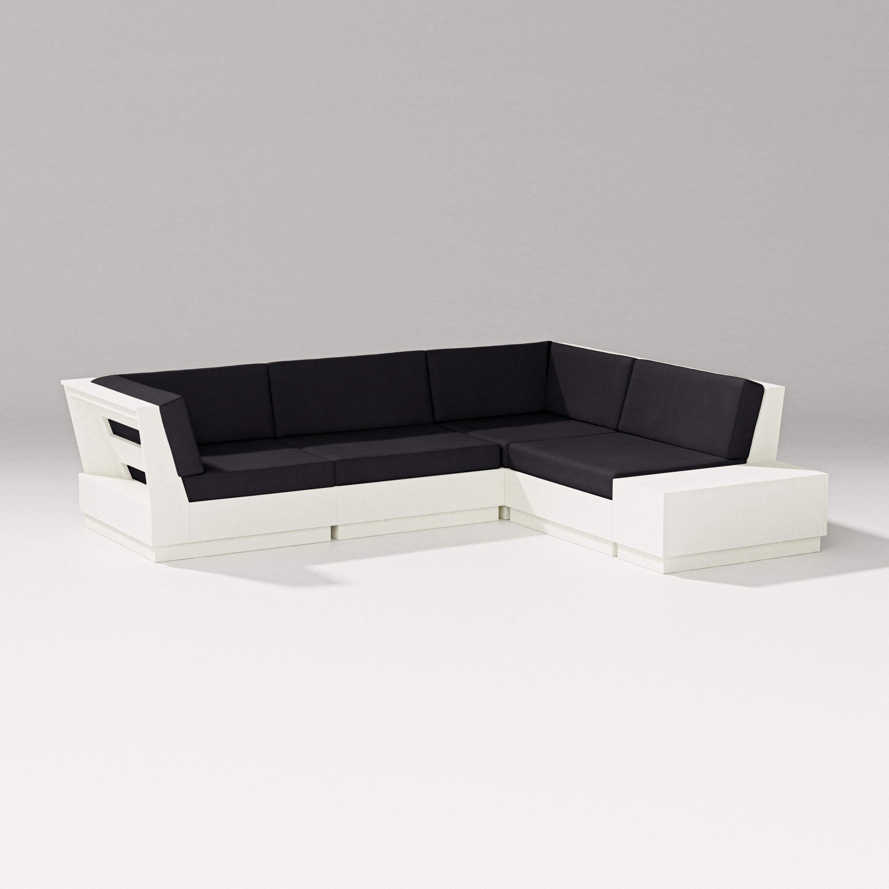 PW Designer Series Elevate Corner Sectional in Vintage White / Midnight Linen