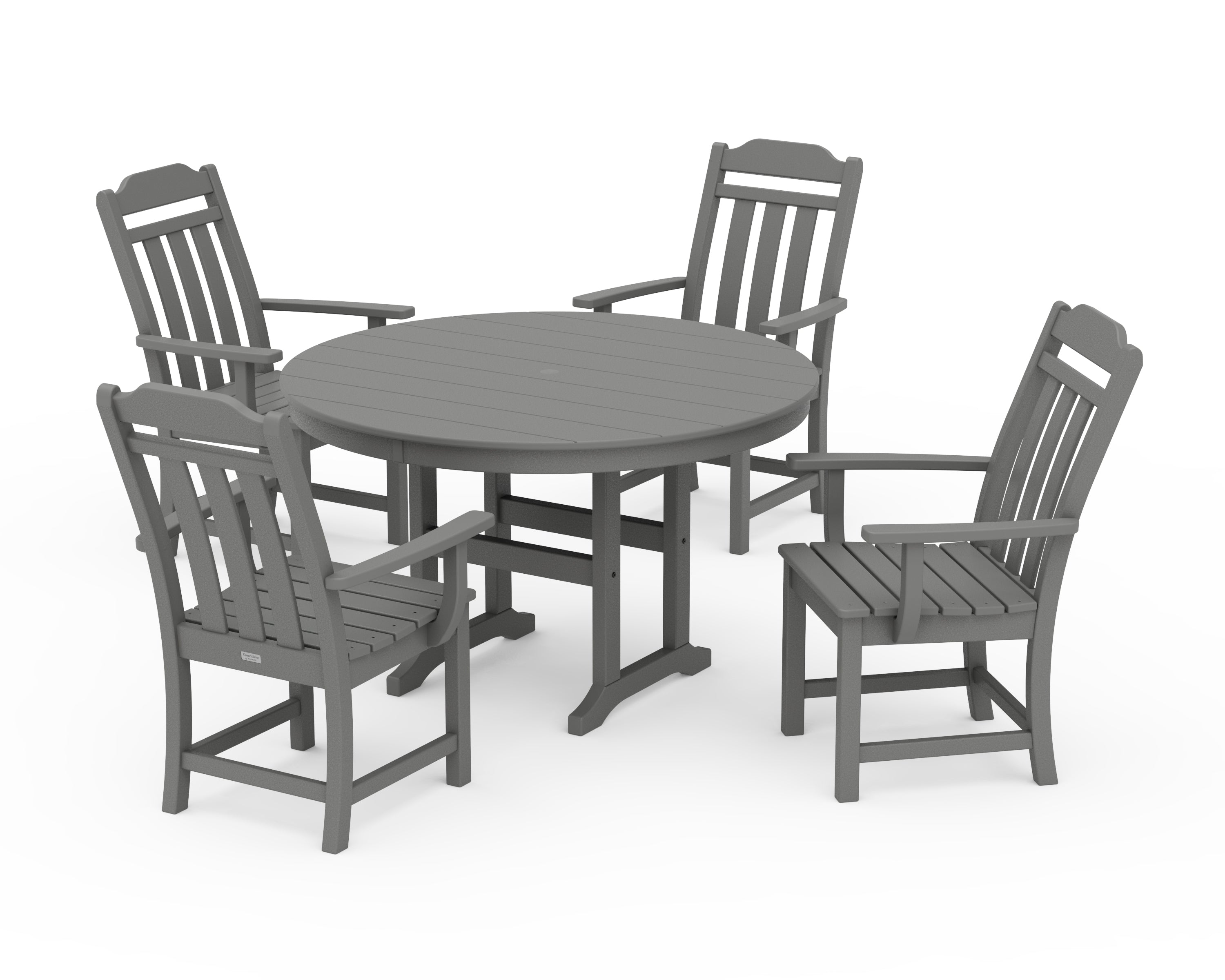 Country Living Cottage 5-Piece Round Farmhouse Dining Set in Slate Grey