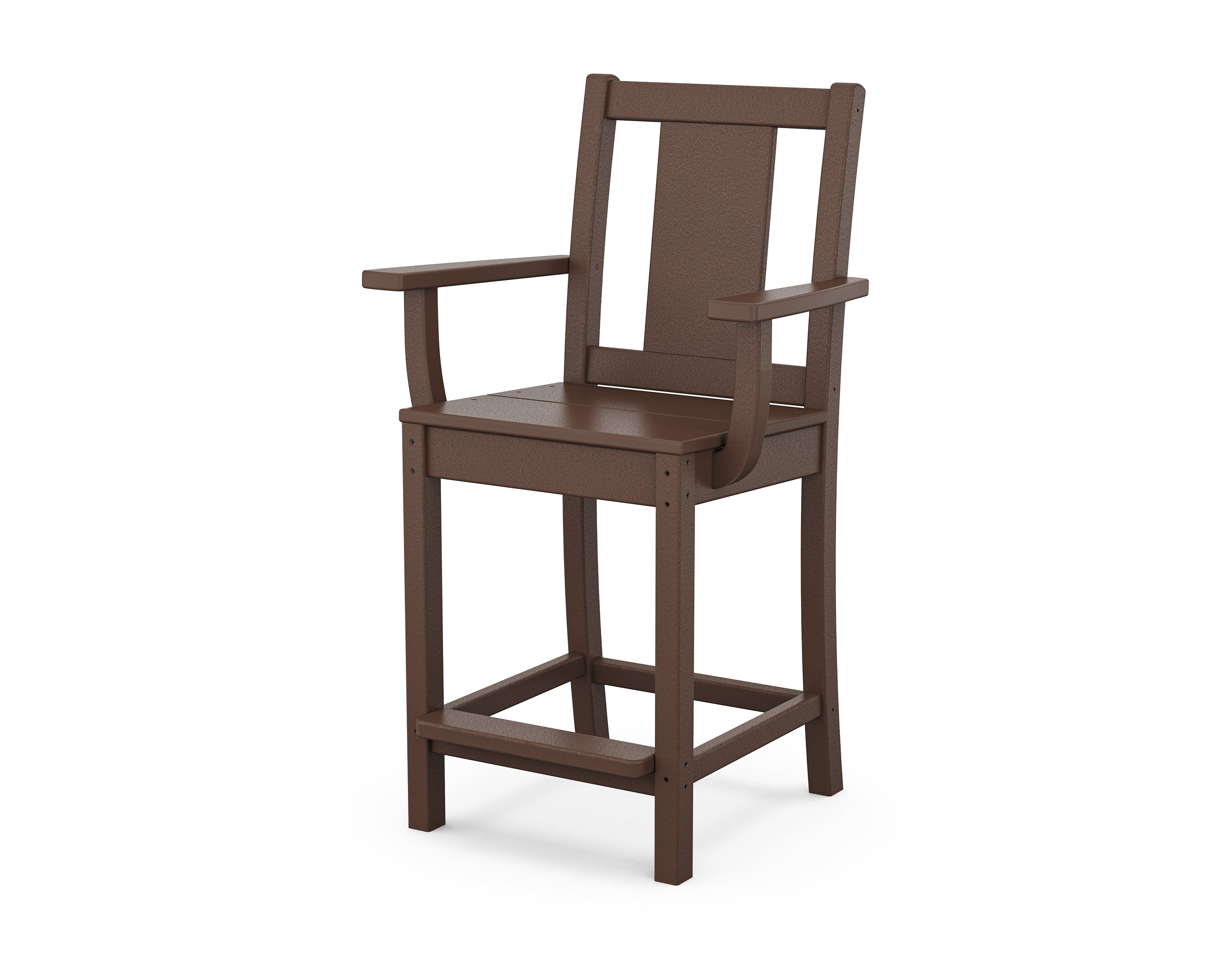 POLYWOOD Prairie Counter Arm Chair in Mahogany