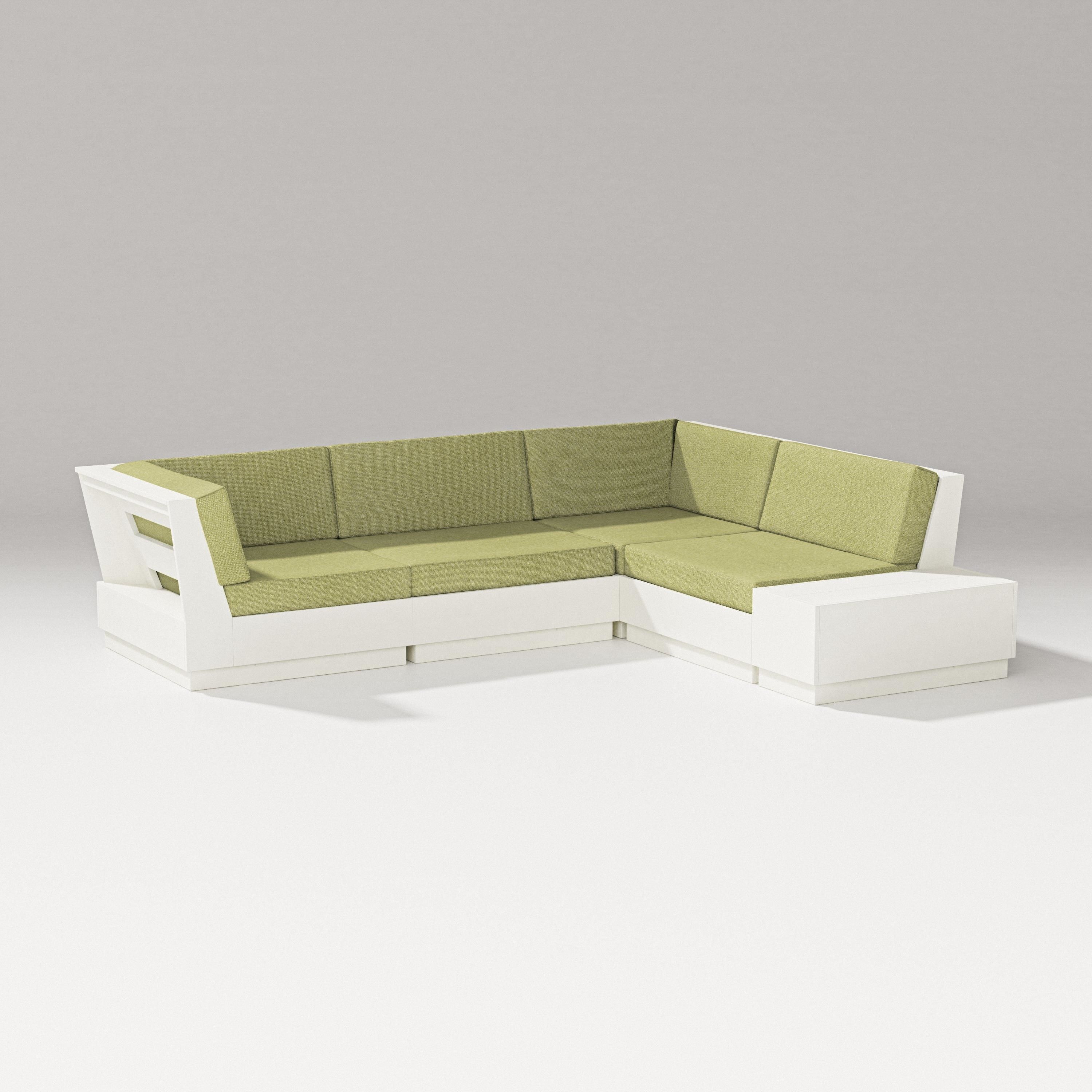 PW Designer Series Elevate Corner Sectional in Vintage White / Chartreuse Boucle