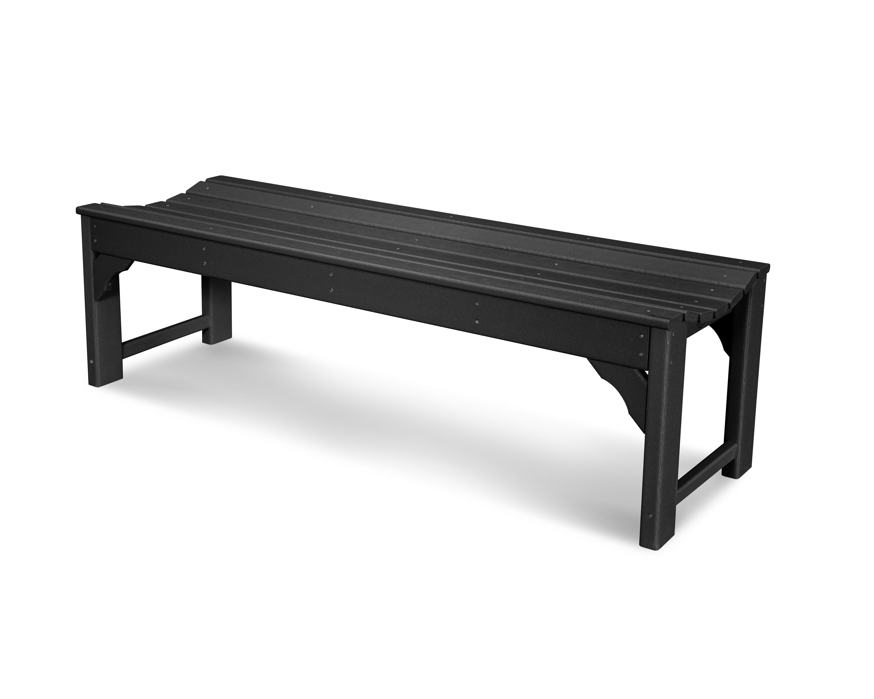 POLYWOOD® Traditional Garden 60" Backless Bench in Black