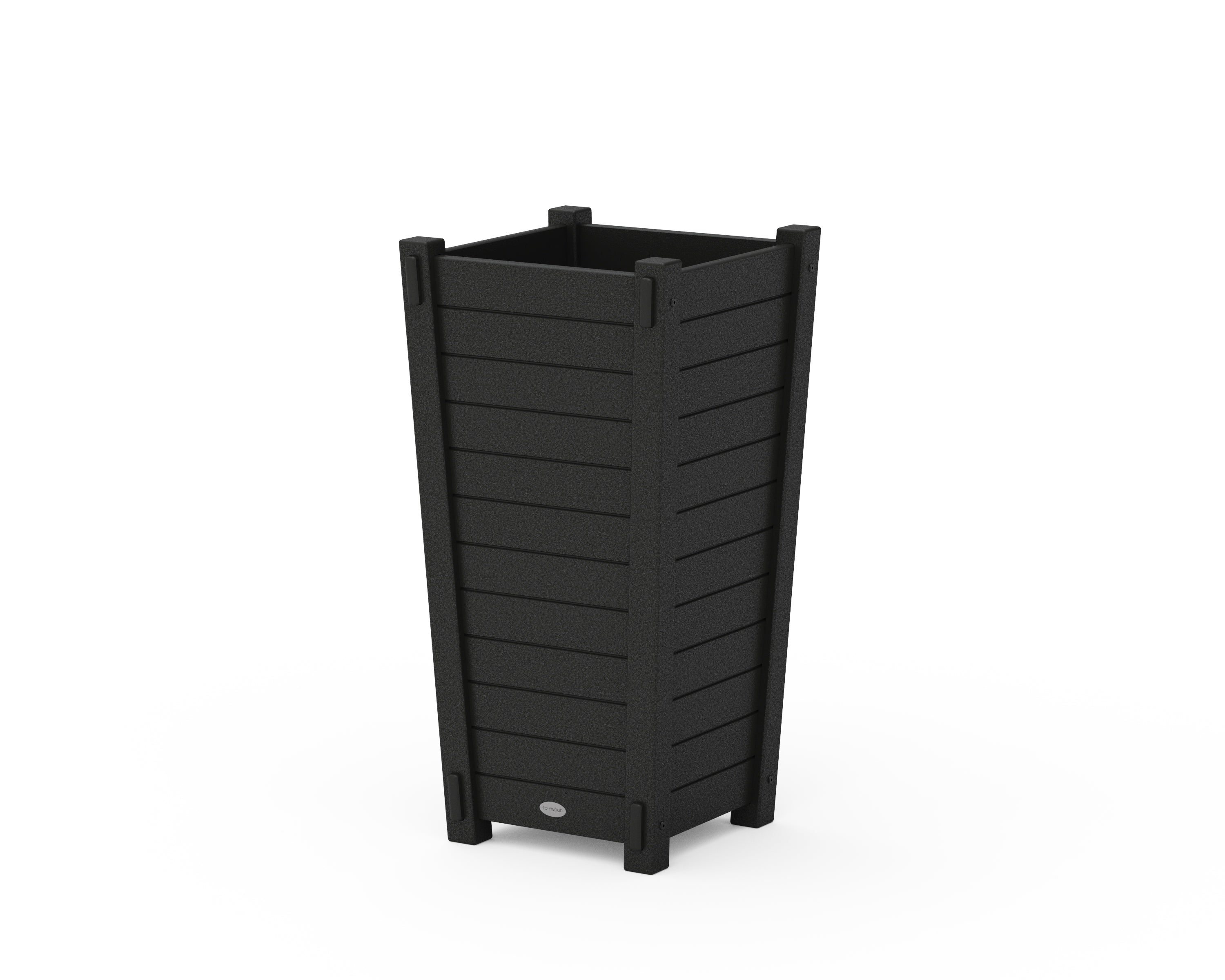POLYWOOD Nautical Tapered Square Planter Box in Black