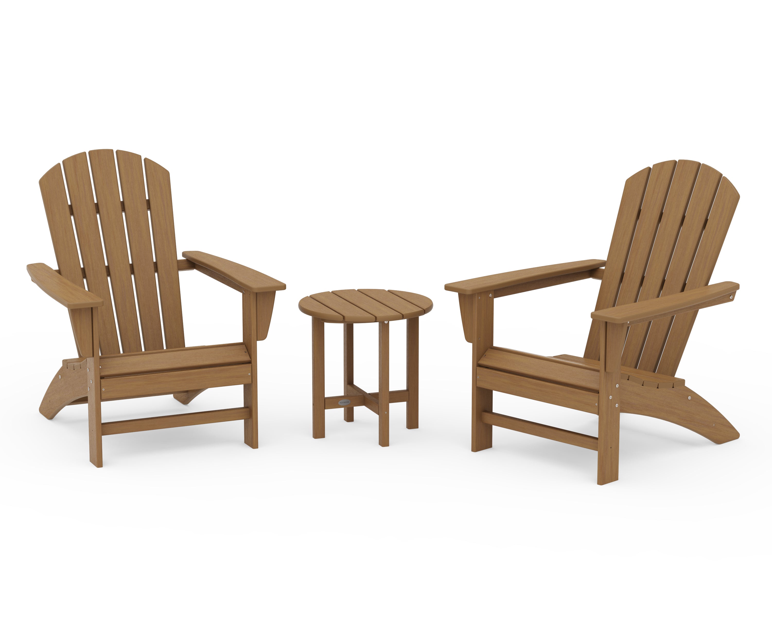 POLYWOOD Nautical 3-Piece Adirondack Set in Natural