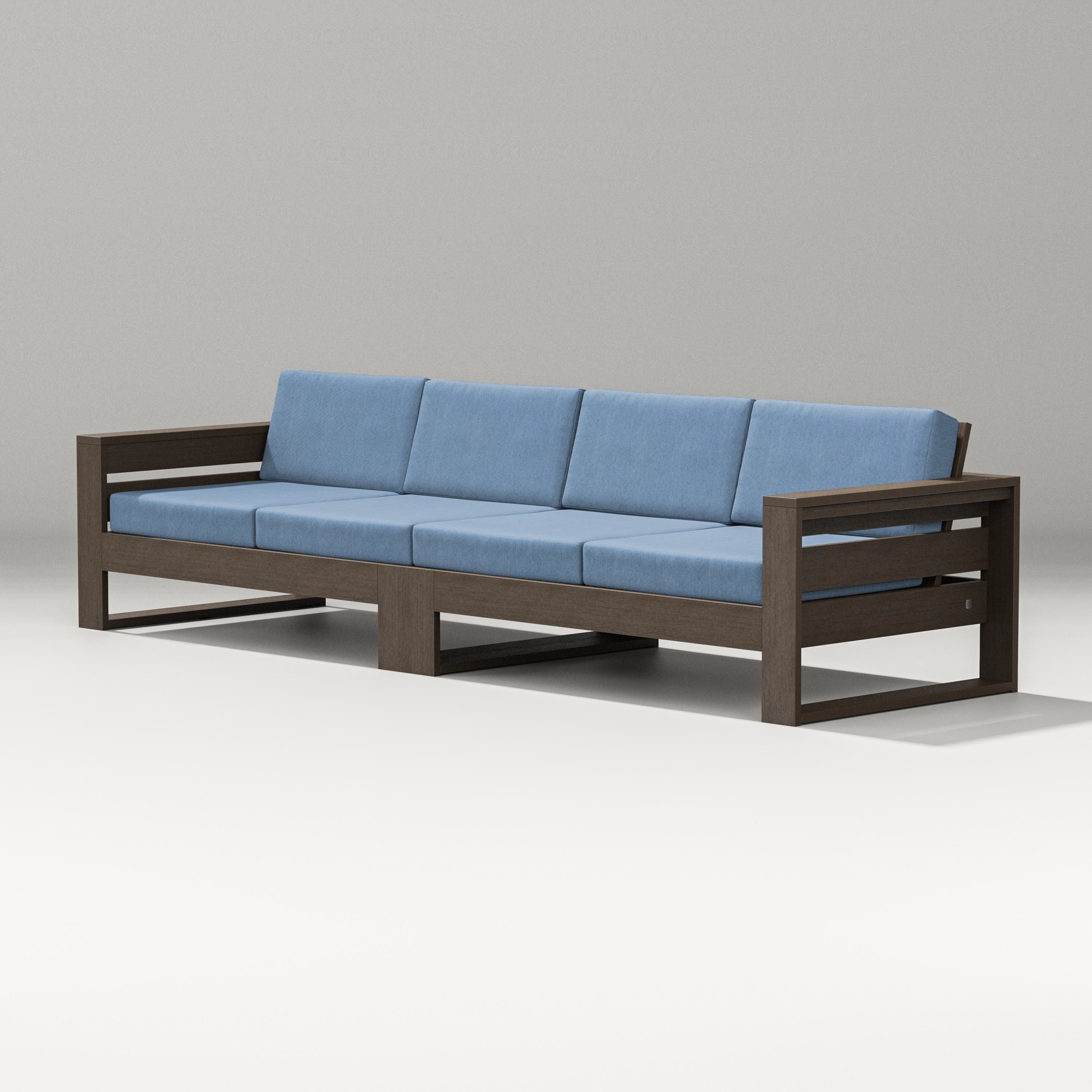 PW Designer Series Latitude Straight Sectional in Kona / Sky Blue