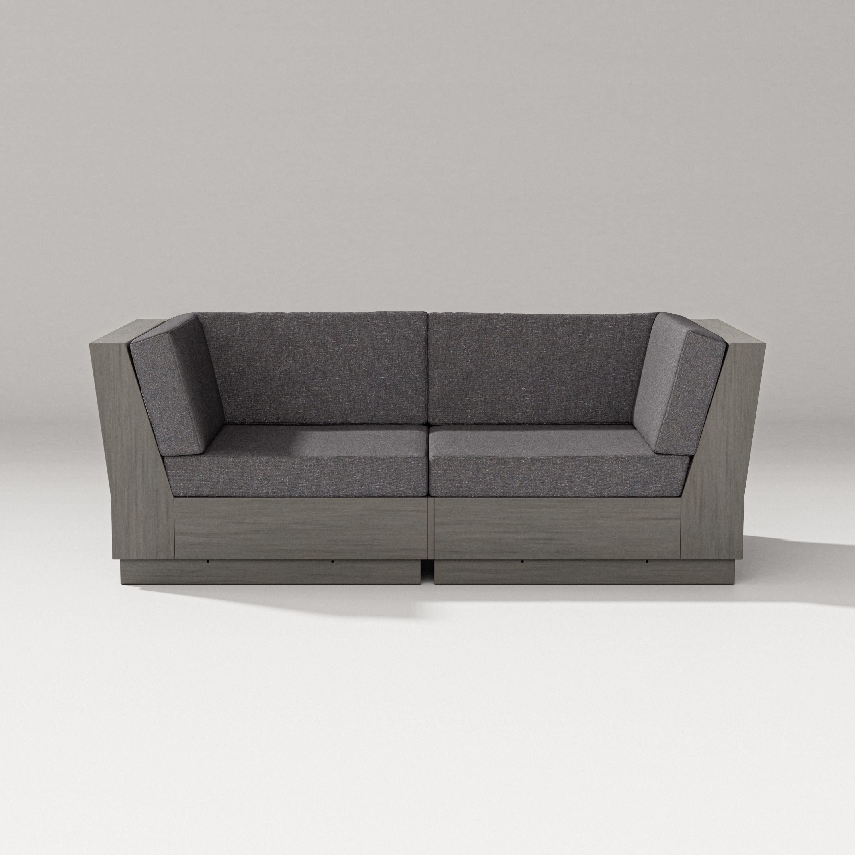 PW Designer Series Elevate Loveseat Sectional in Driftwood / Ash Charcoal