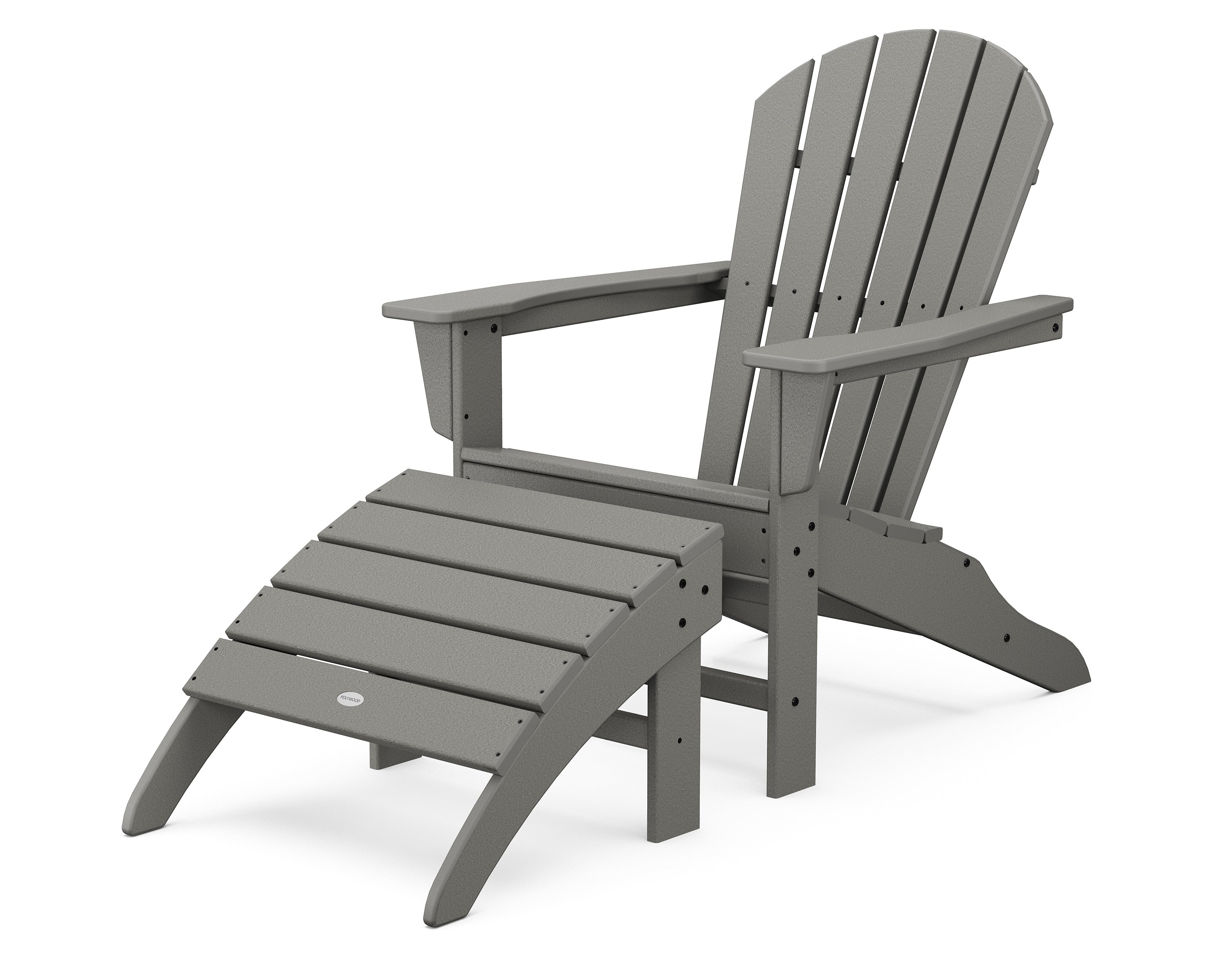 POLYWOOD® South Beach Adirondack 2-Piece Set in Slate Grey