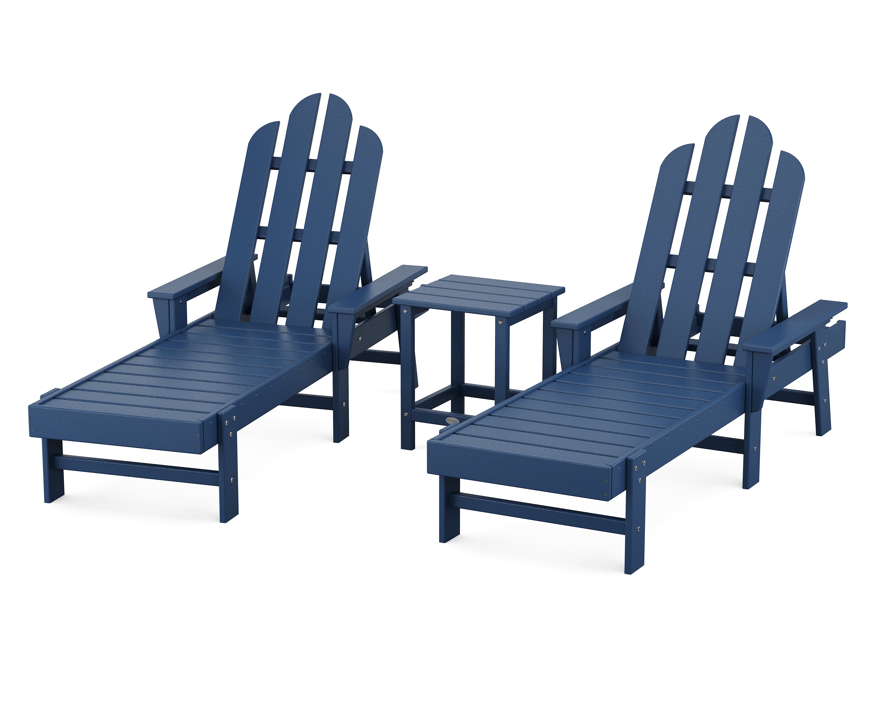 POLYWOOD Long Island Chaise 3-Piece Set in Navy