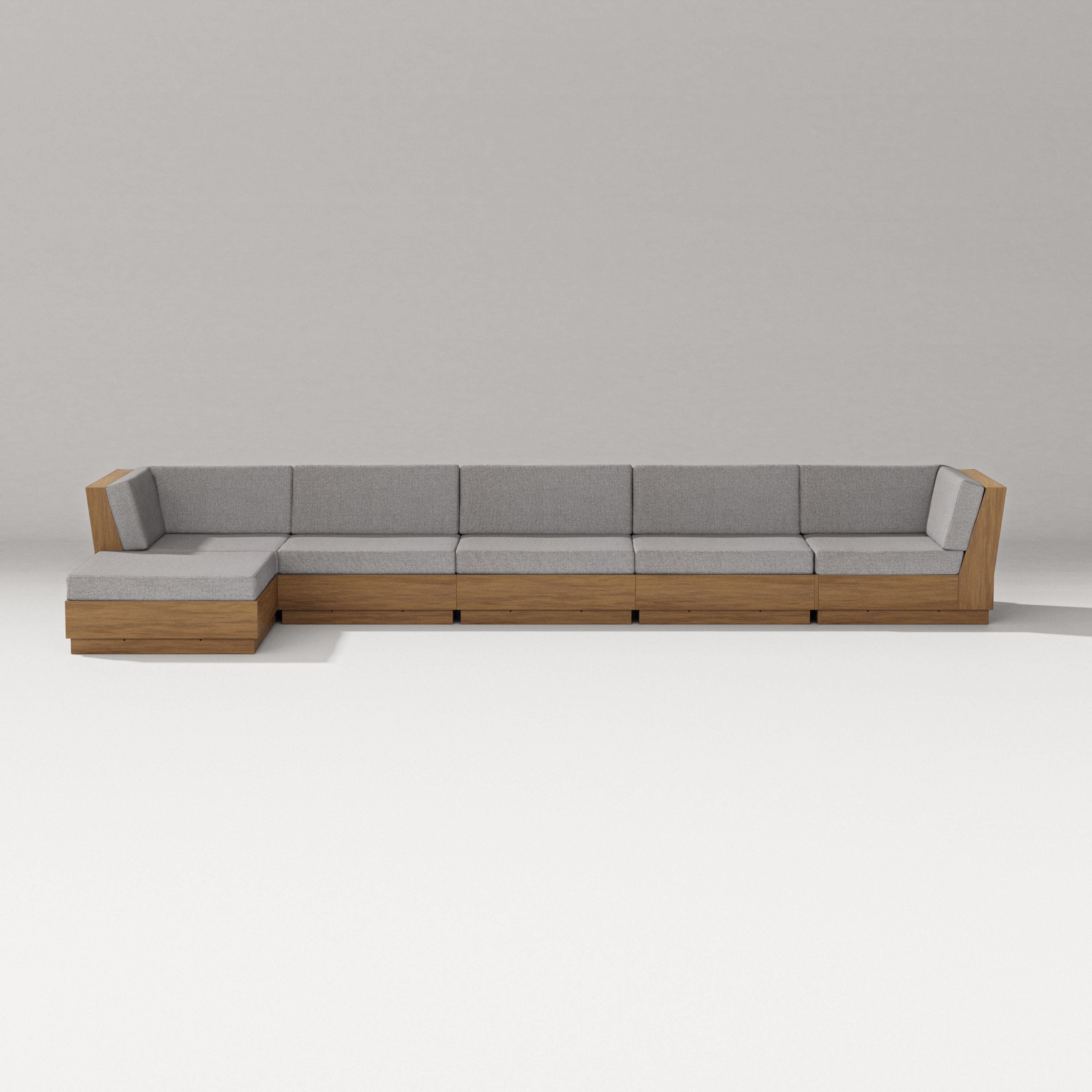 PW Designer Series Elevate 6-Piece Chaise Sectional in Natural / Grey Mist
