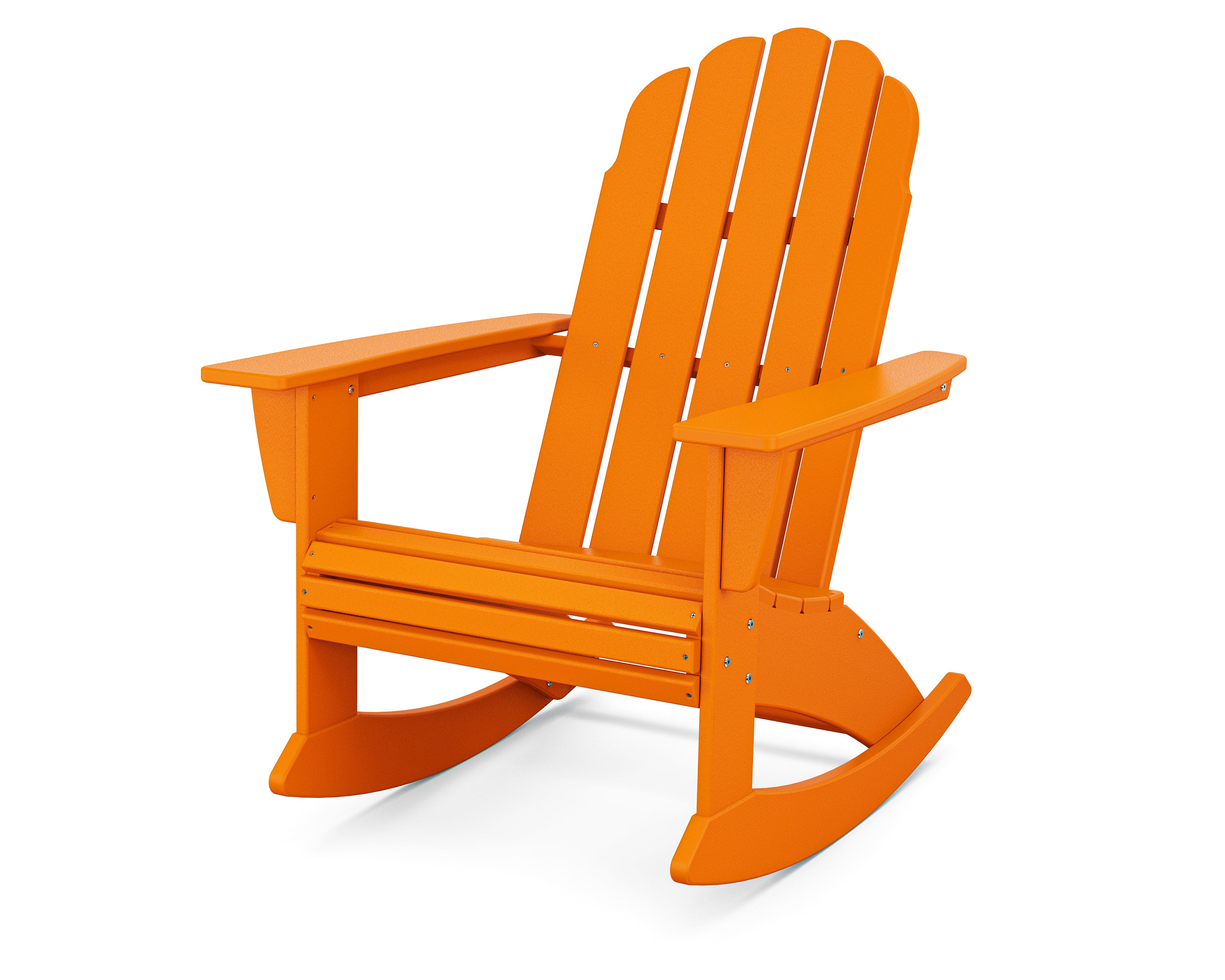 POLYWOOD® Vineyard Curveback Adirondack Rocking Chair in Tangerine
