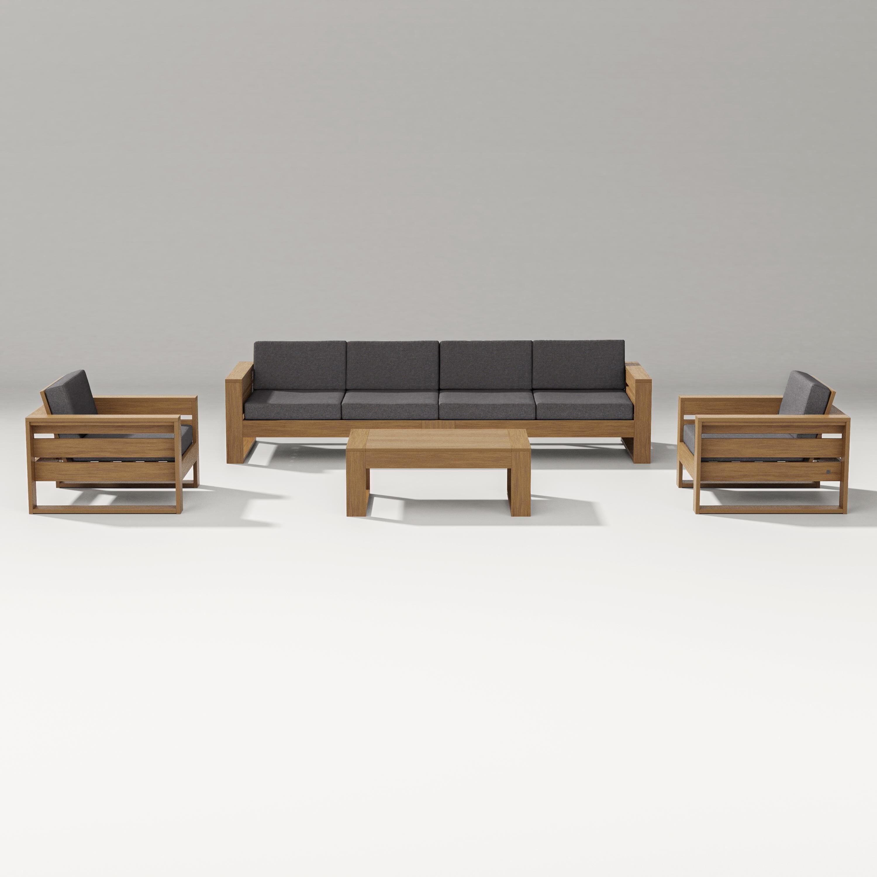 PW Designer Series Latitude 5-Piece Lounge Sofa Set in Natural / Ash Charcoal