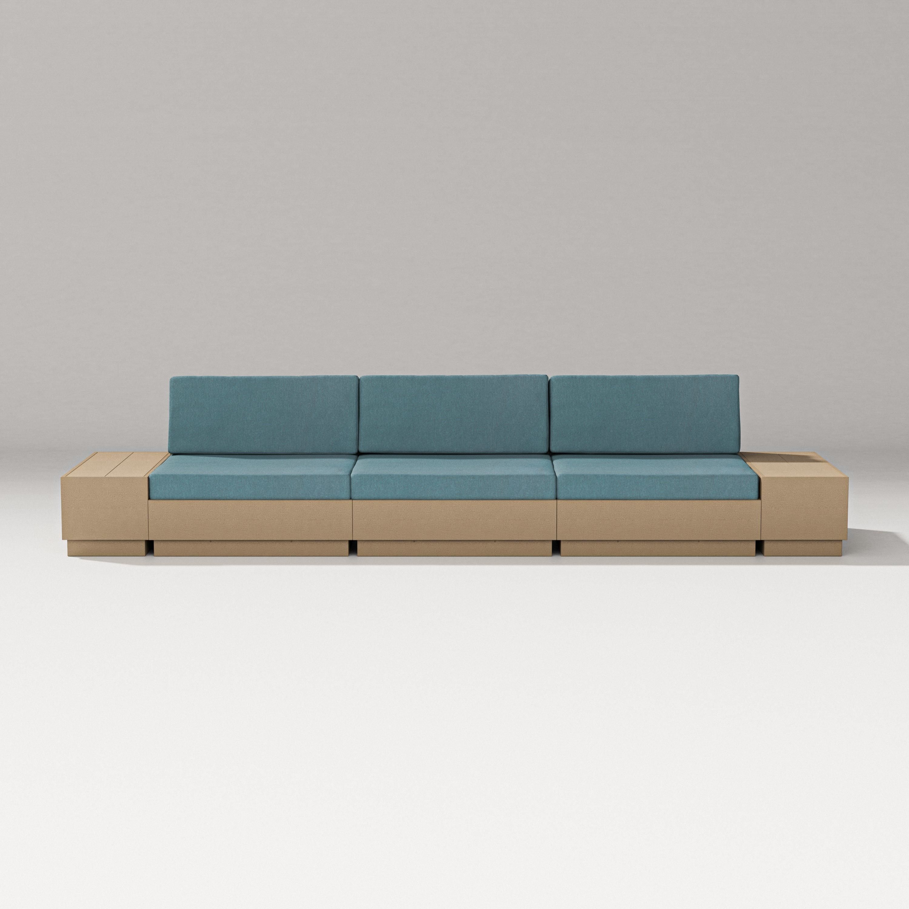 PW Designer Series Elevate Straight Sectional in Vintage Sahara / Ocean Teal
