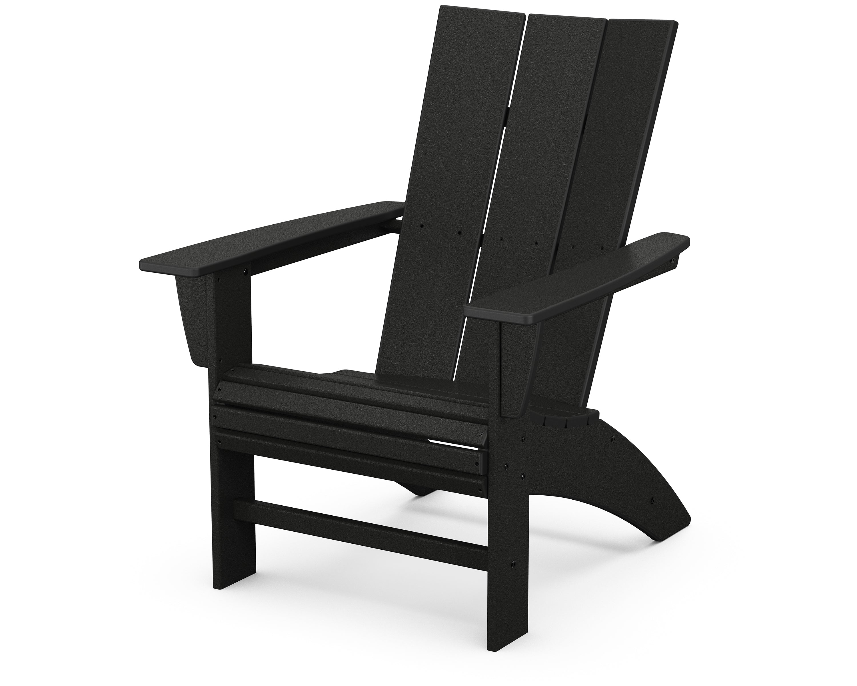 POLYWOOD Modern Curveback Adirondack Chair in Black