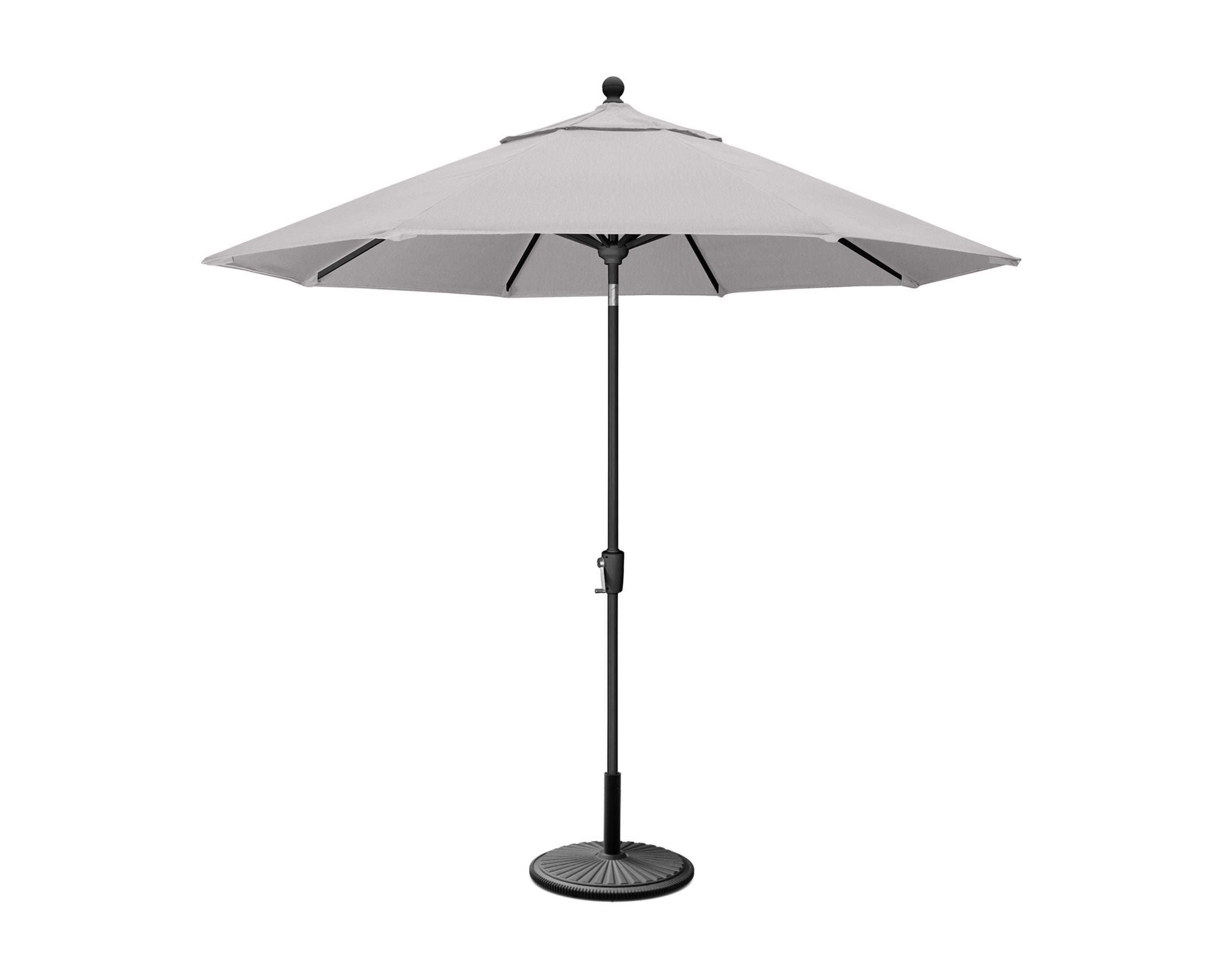 POLYWOOD 9' Tilt Market Umbrella & Base in Black / Granite
