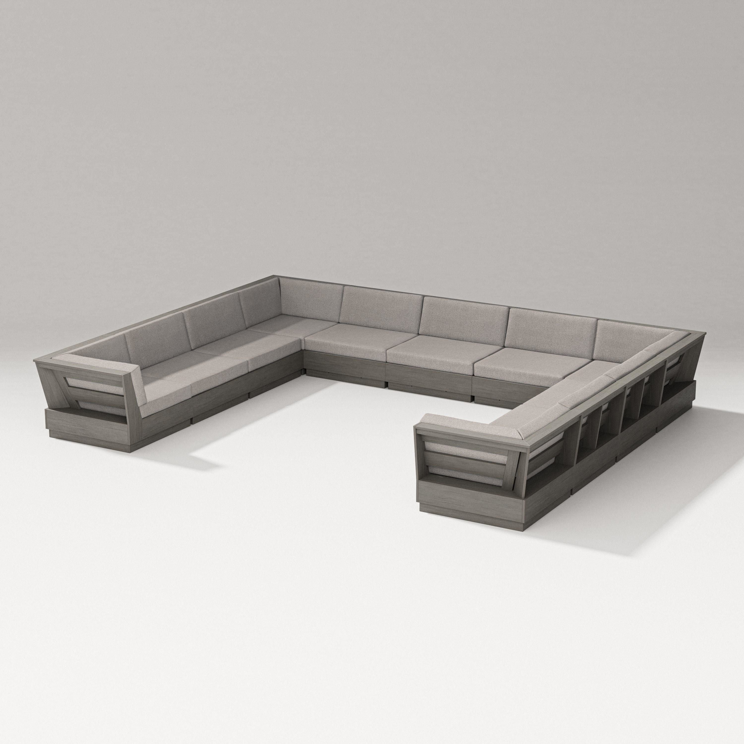 PW Designer Series Elevate Large U-Shaped Sectional in Driftwood / Weathered Tweed