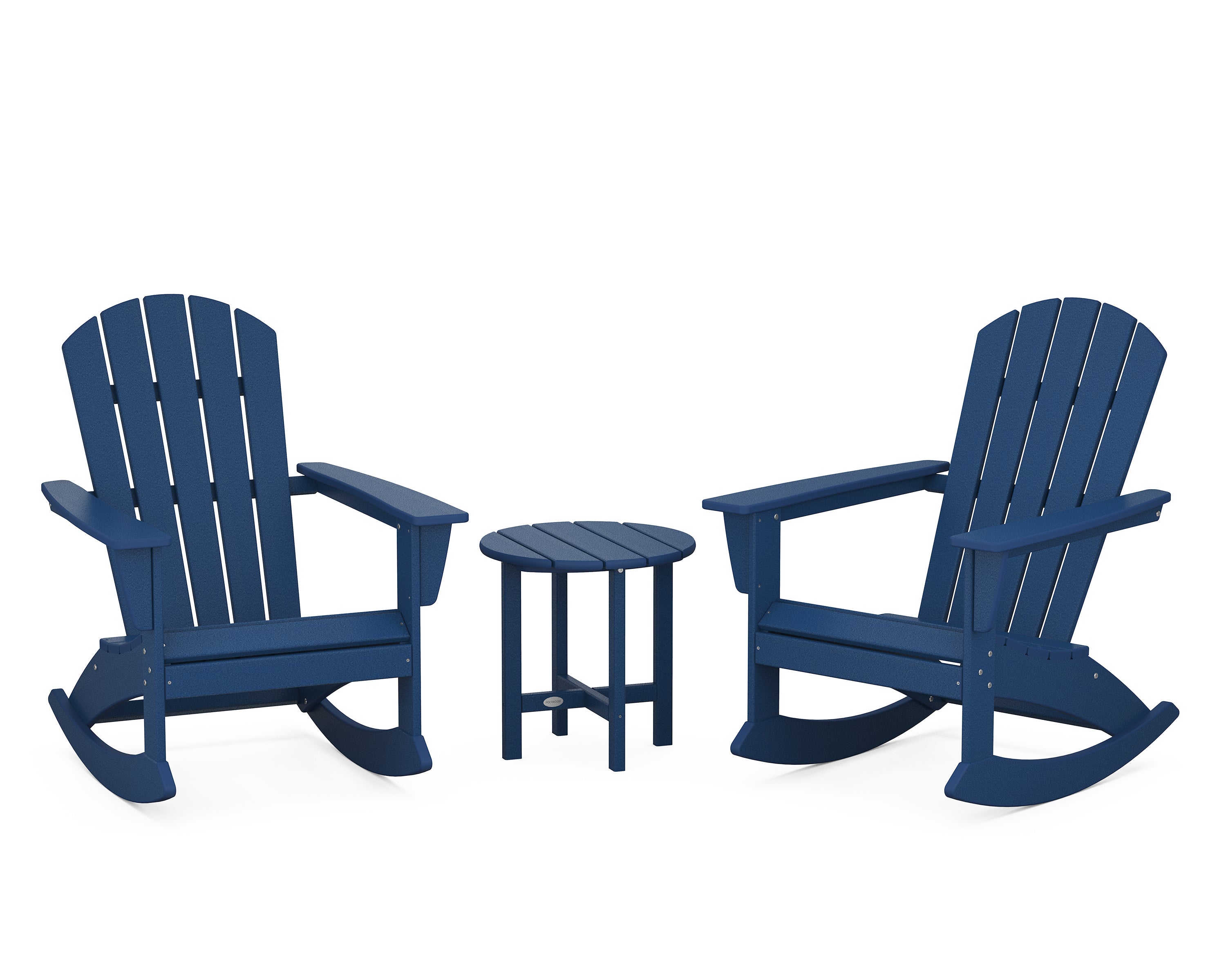 POLYWOOD® Nautical 3-Piece Adirondack Rocking Chair Set in Navy