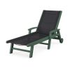 POLYWOOD Coastal Chaise with Wheels in Green / Black Sling