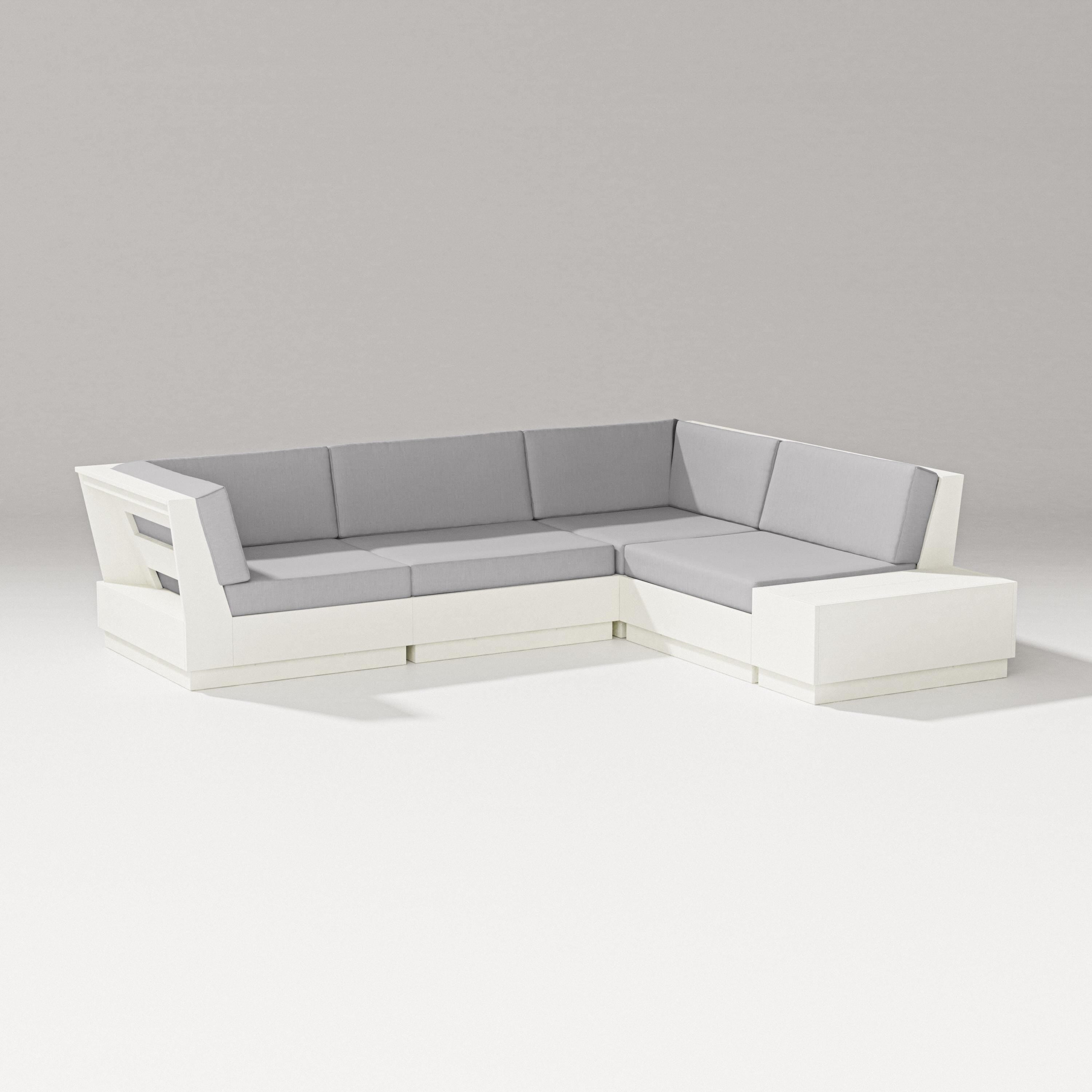 PW Designer Series Elevate Corner Sectional in Vintage White / Granite