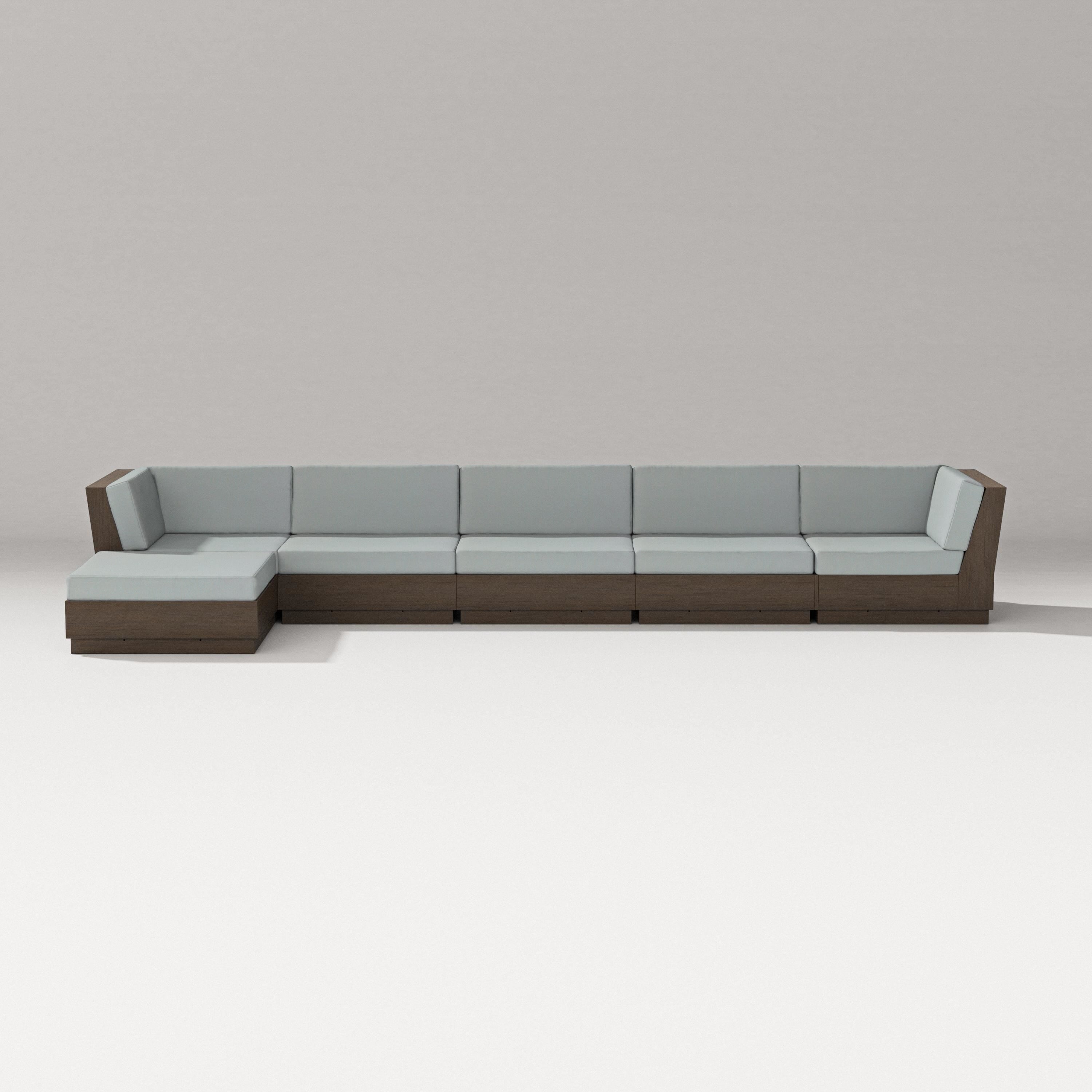 PW Designer Series Elevate 6-Piece Chaise Sectional in Kona / Spa