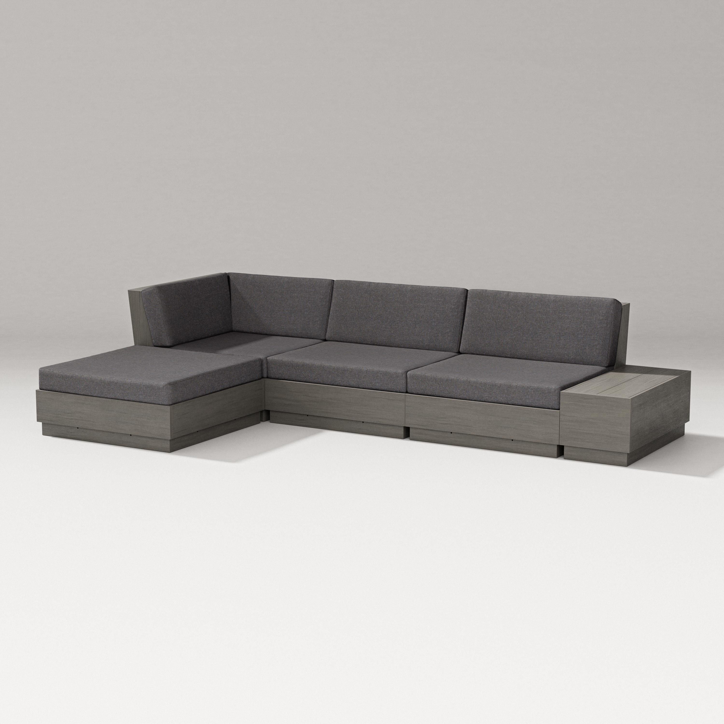 PW Designer Series Elevate Chaise Sectional in Driftwood / Ash Charcoal