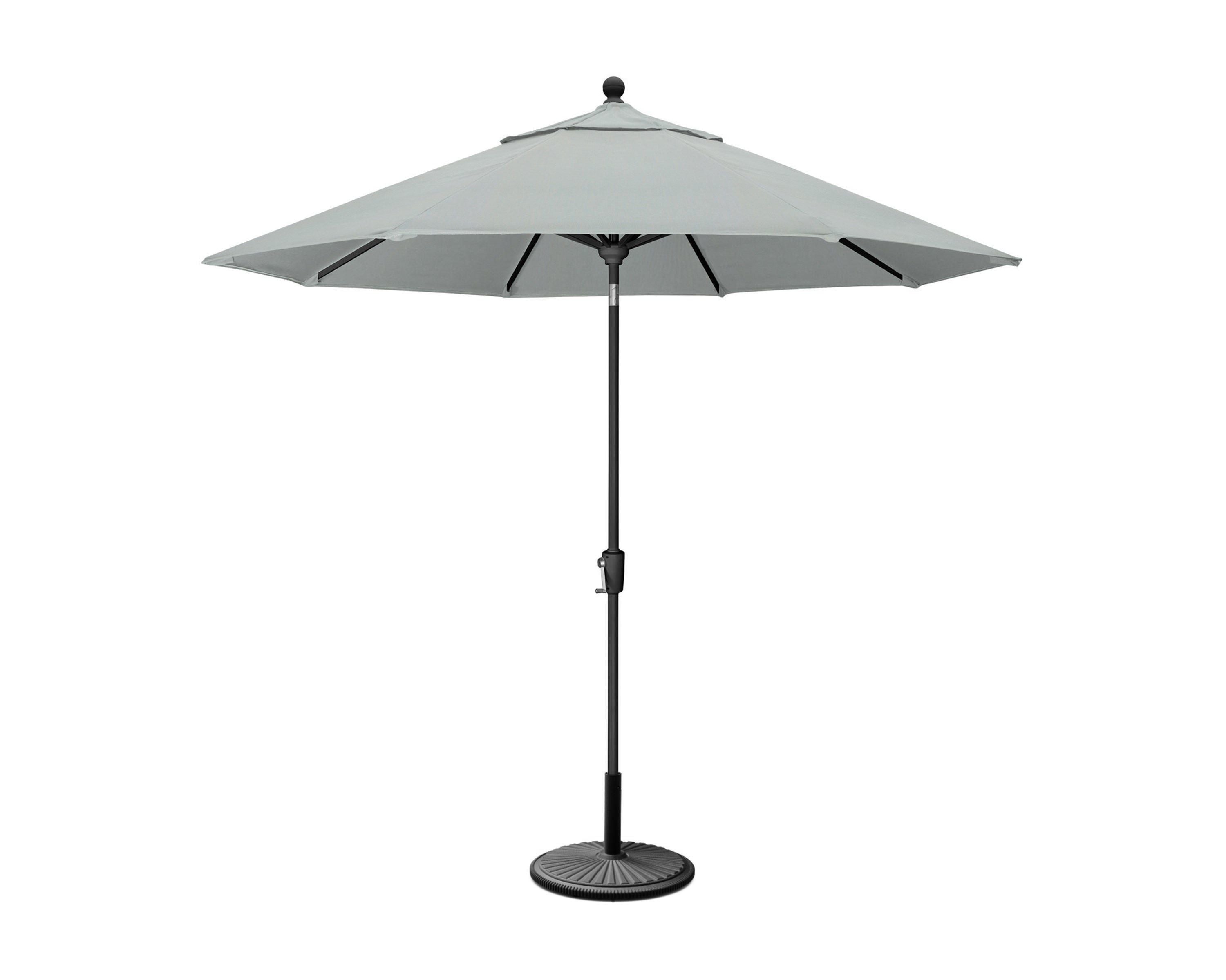 POLYWOOD 9' Tilt Market Umbrella & Base in Black / Spa