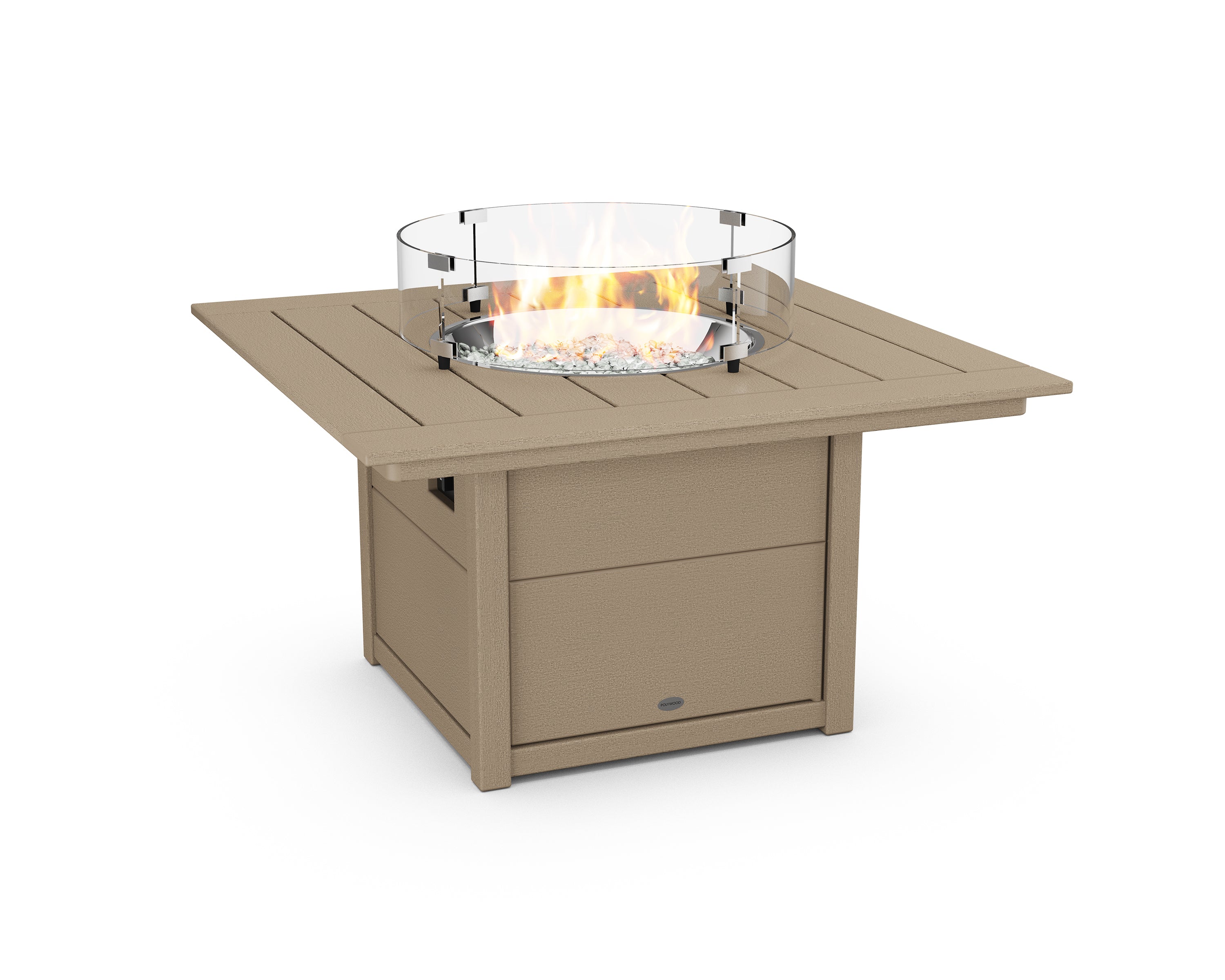 POLYWOOD® Square 42" Fire Pit Table in Vintage Sahara